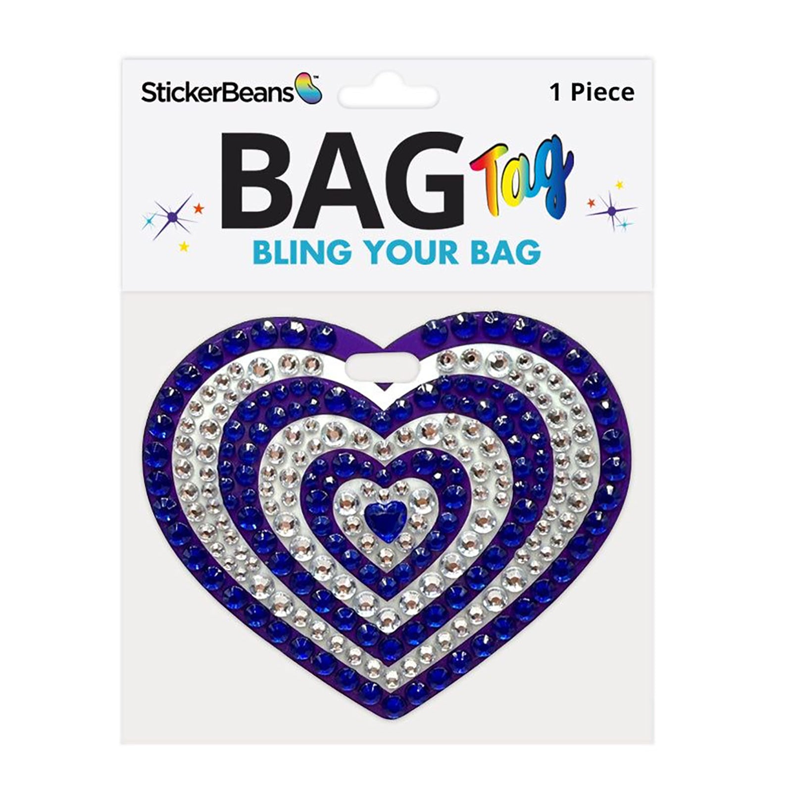 Sticker Beans Camp Spirit Heart Bag Tag Camp Sticker Beans Blue