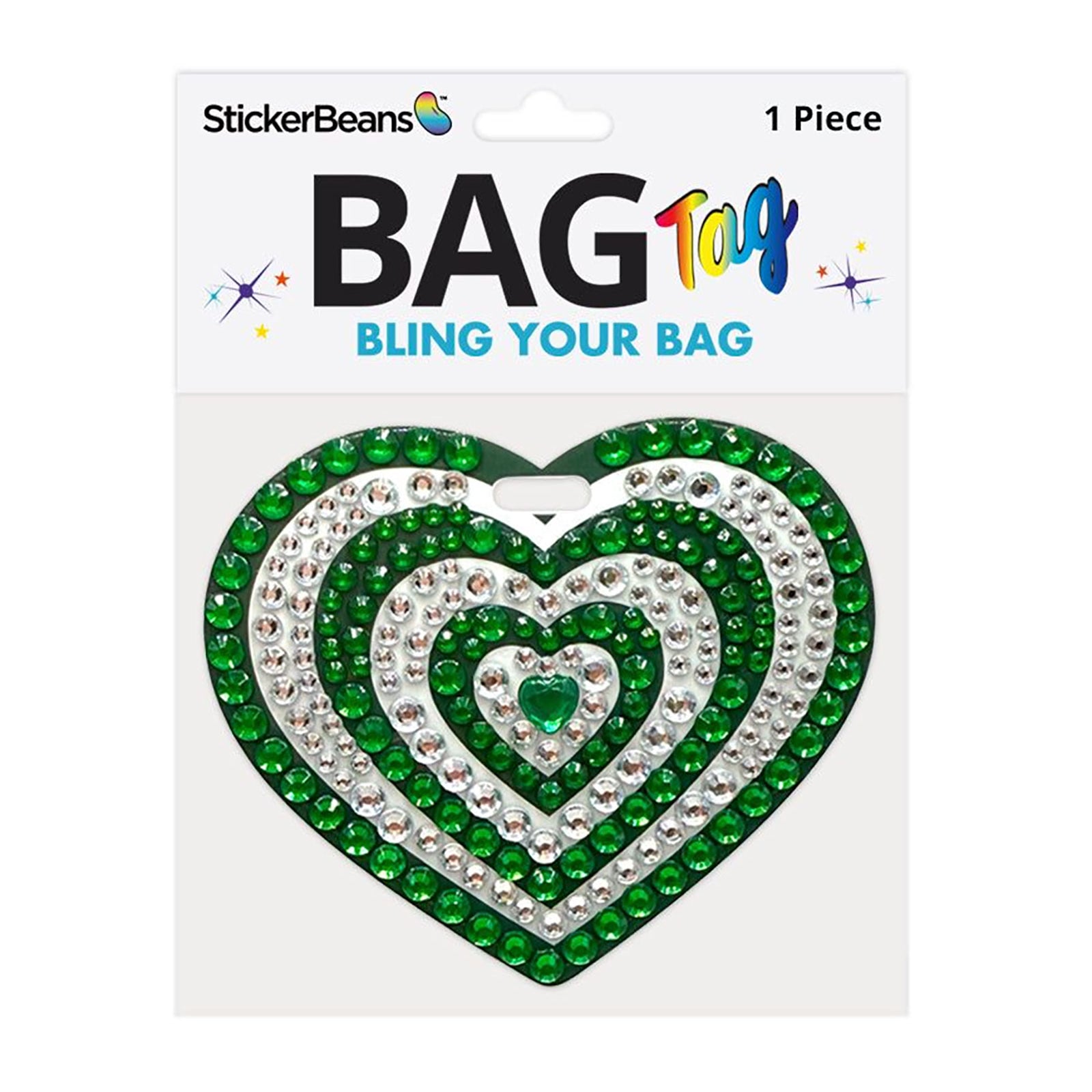 Sticker Beans Camp Spirit Heart Bag Tag Camp Sticker Beans Green
