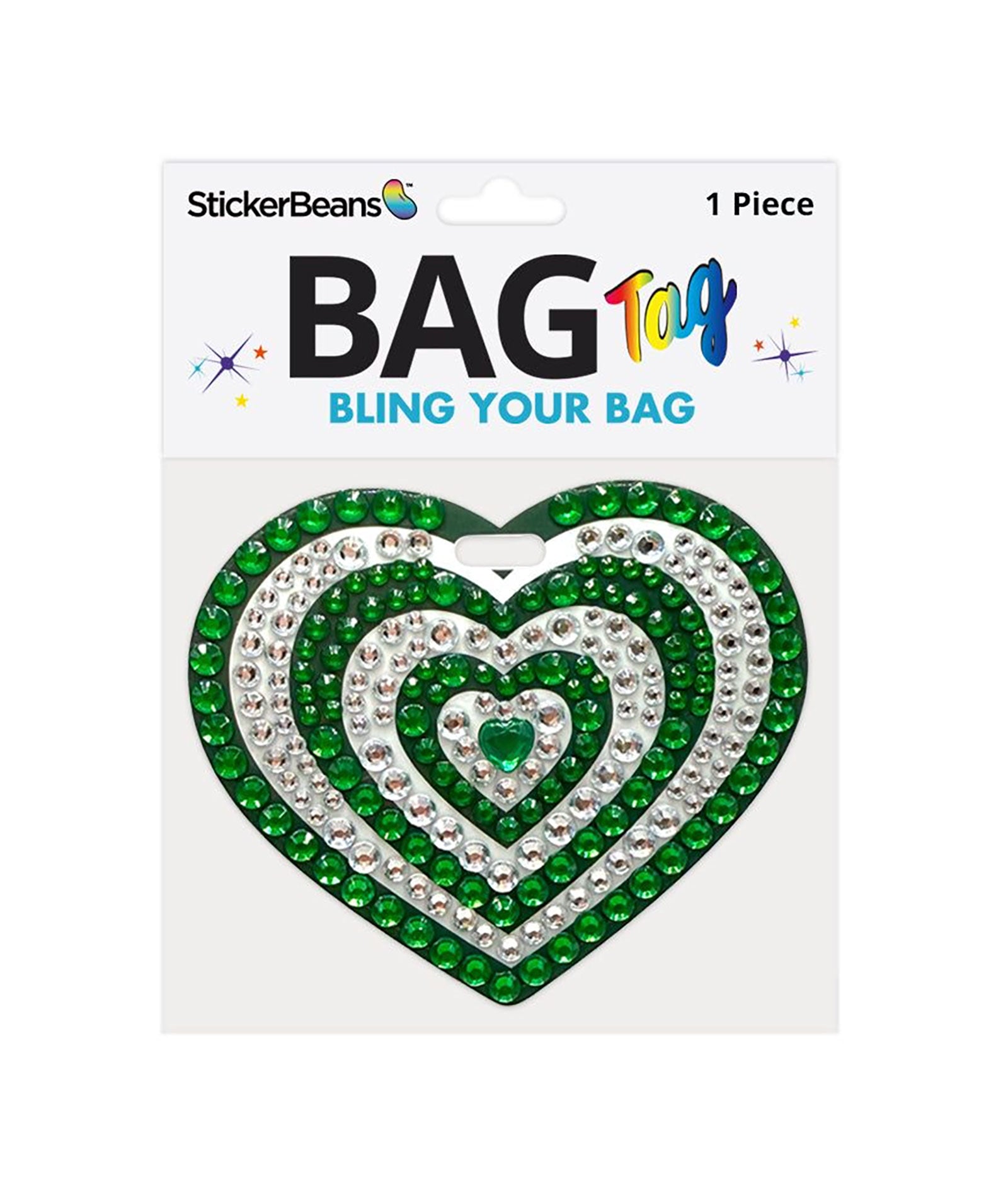 Sticker Beans Camp Spirit Heart Bag Tag Camp Sticker Beans Green
