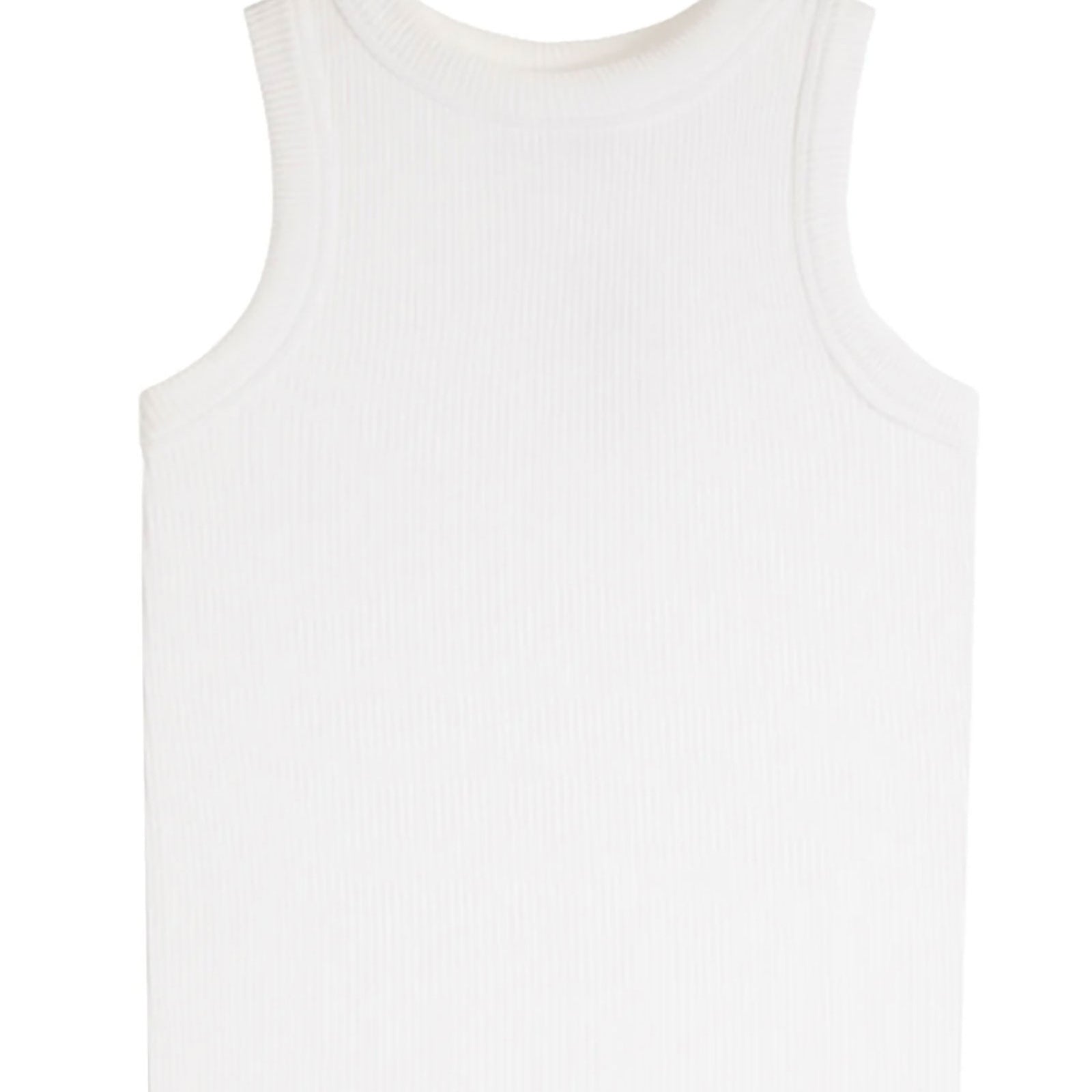 Ruby High Neck Ribbed Tank Girls Girls Casual Tops Suzette White Y S/M (8-10)