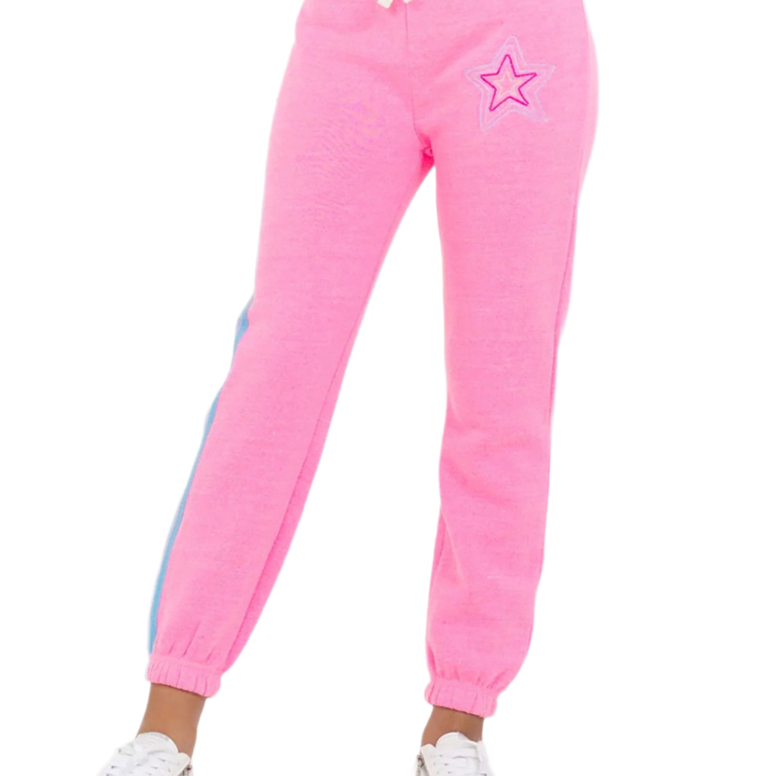 Danni Stars & Stripes Jogger Girls Girls Casual Bottoms Vintage Havana Neon Pink Y/S (7/8)