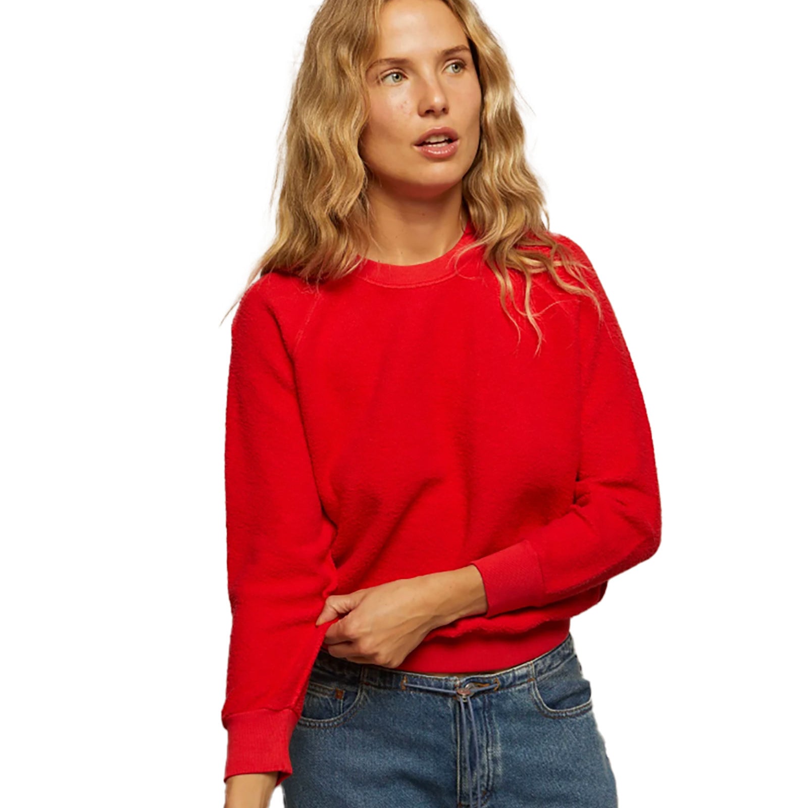 Perfect White Tee Women Ziggy Inside Out Fleece Sweatshirt Womens Casual Tops Perfect White Tee Poppy Red Juniors/Women XS