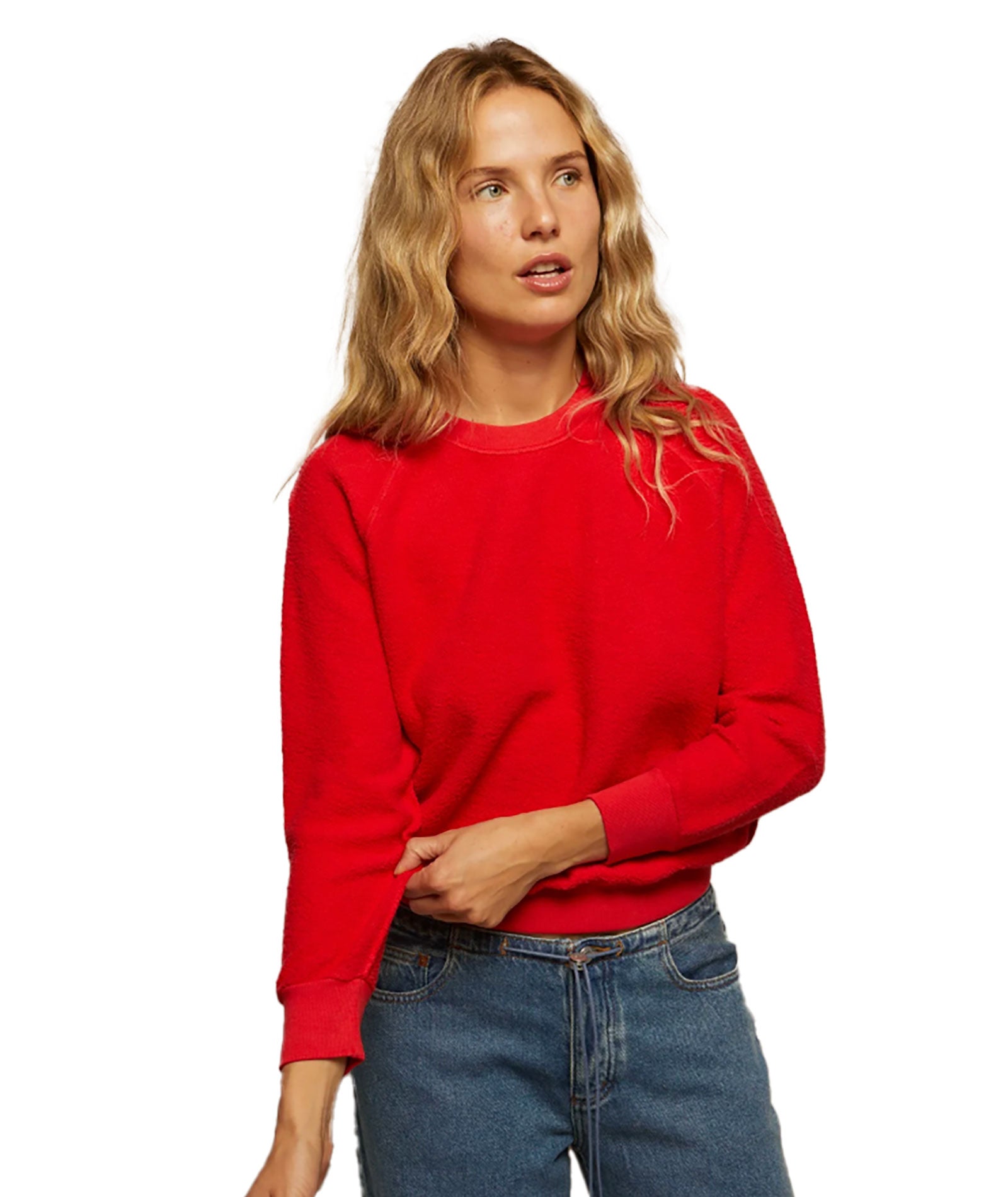 Perfect White Tee Women Ziggy Inside Out Fleece Sweatshirt Womens Casual Tops Perfect White Tee Poppy Red Juniors/Women XS