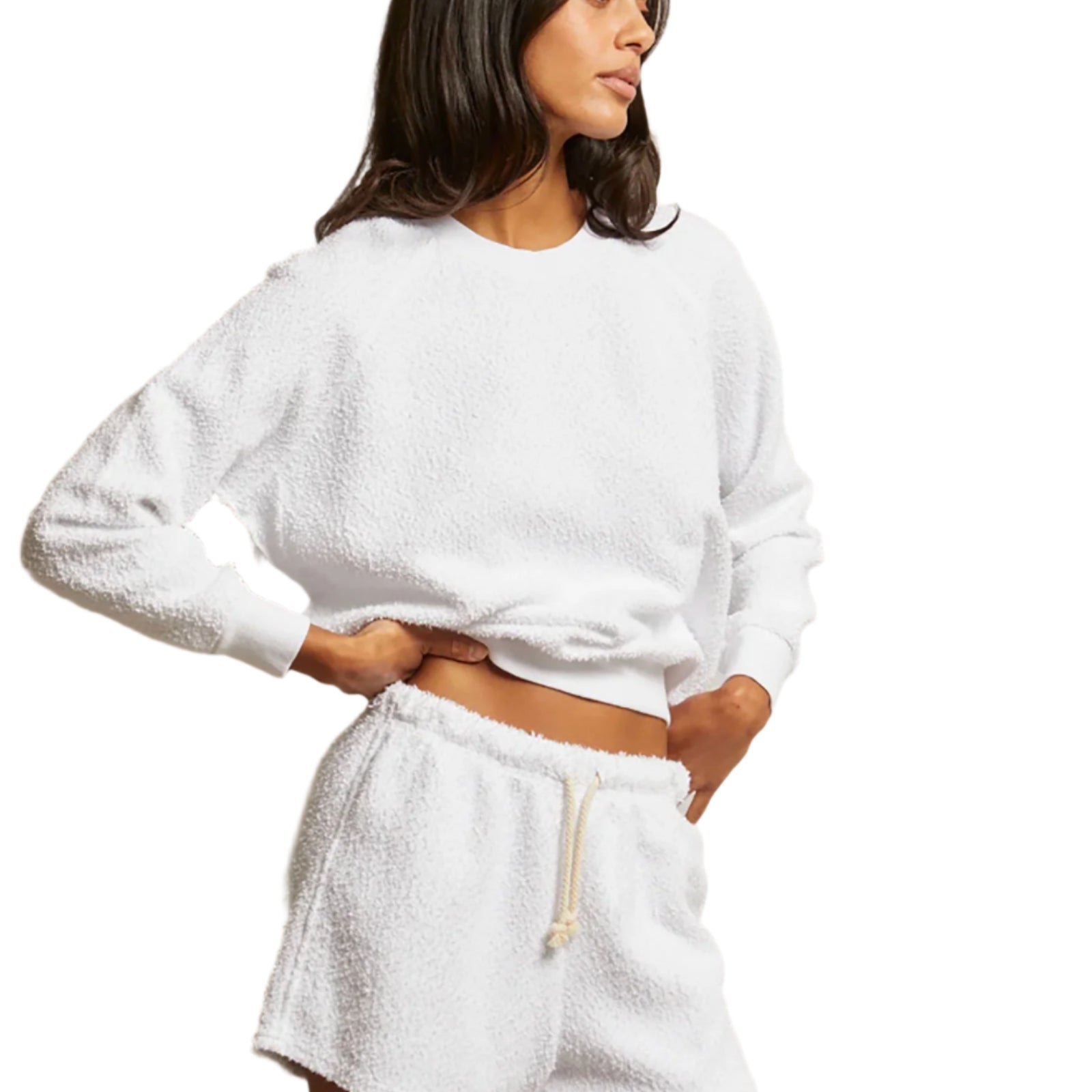 Perfect White Tee Women Sami Boucle Sweatshirt Womens Casual Tops Perfect White Tee White Juniors/Women XS