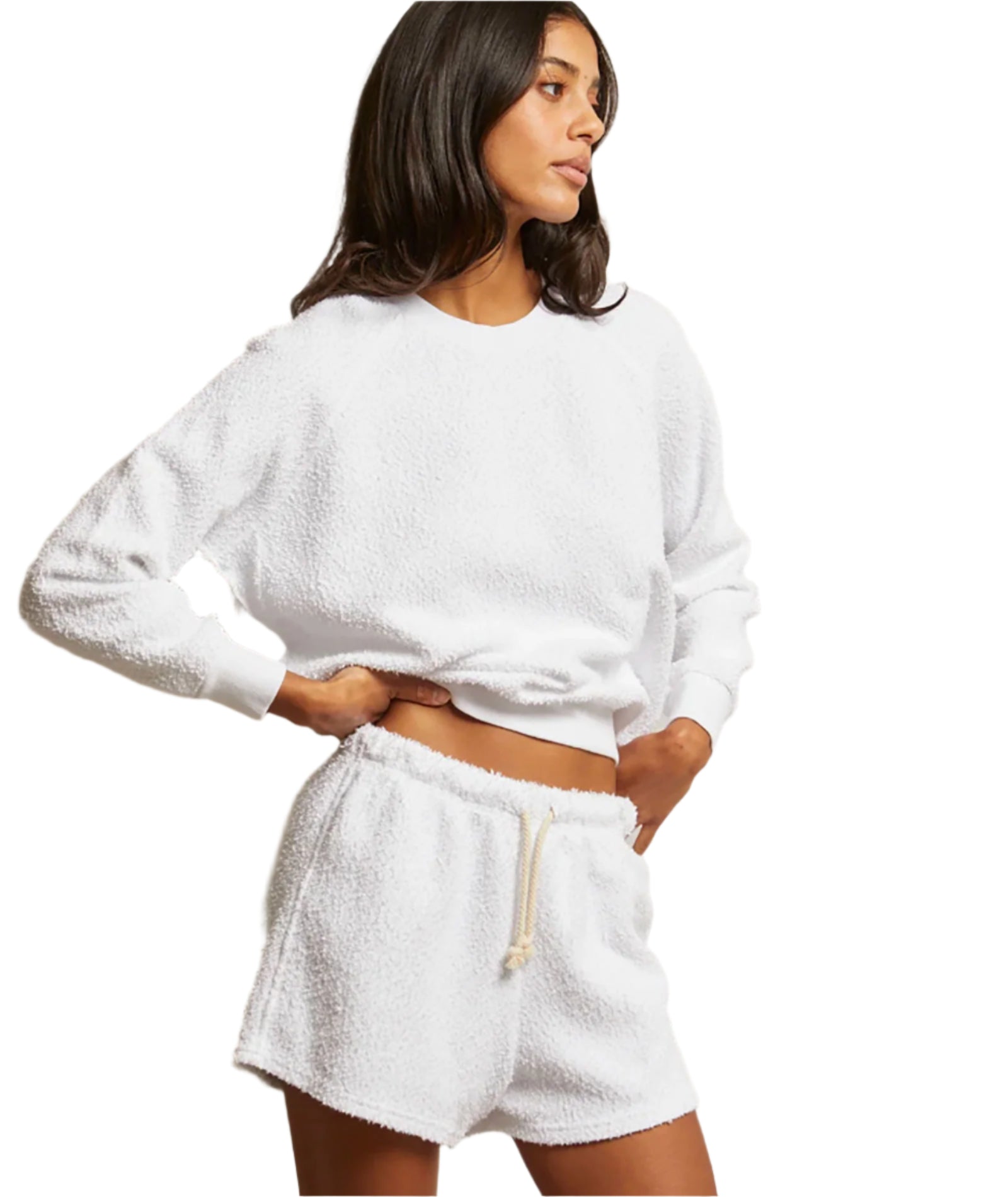 Perfect White Tee Women Sami Boucle Sweatshirt Womens Casual Tops Perfect White Tee White Juniors/Women XS