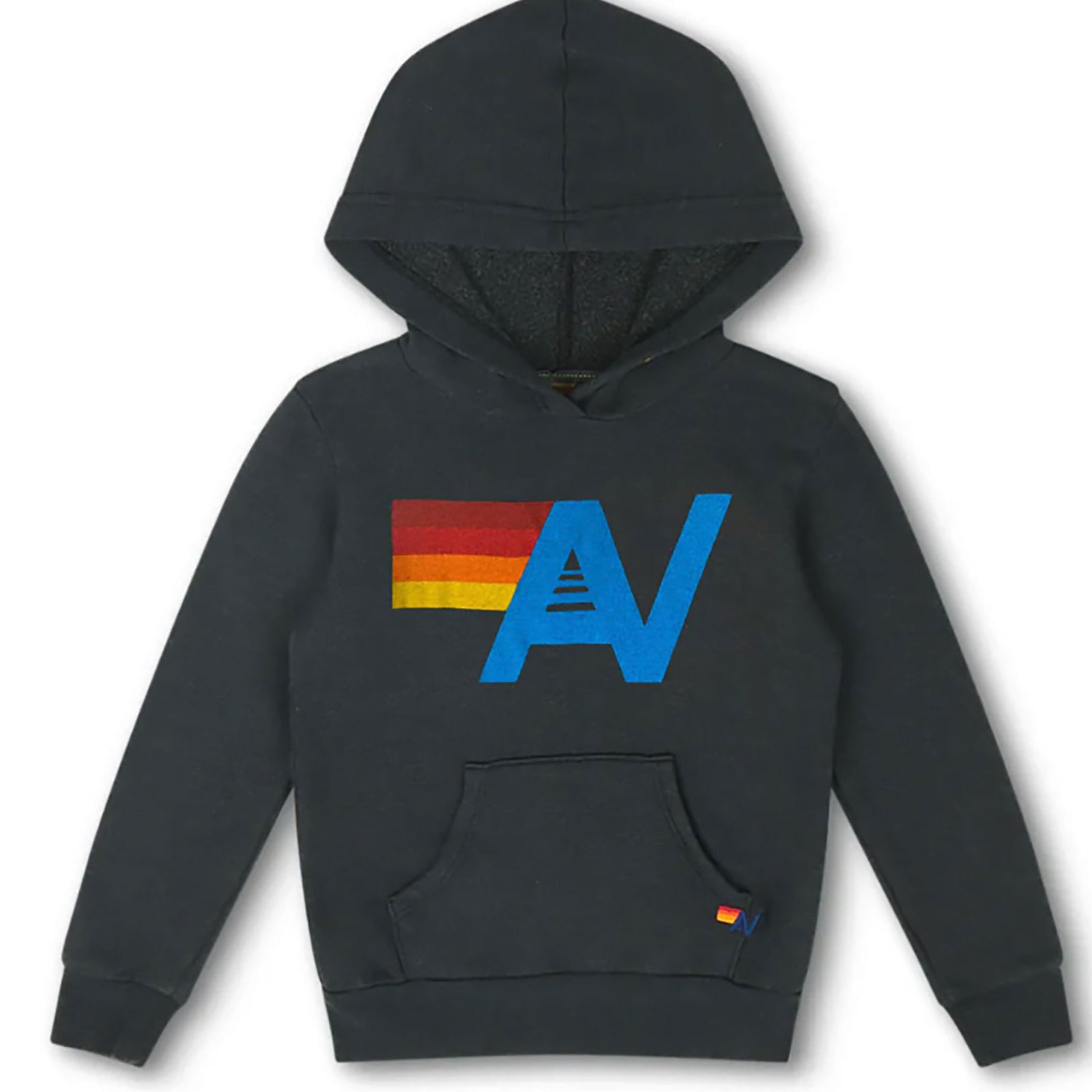 Aviator Nation Kids Logo Pullover Hoodie Girls Casual Tops Aviator Nation Charcoal Y/4