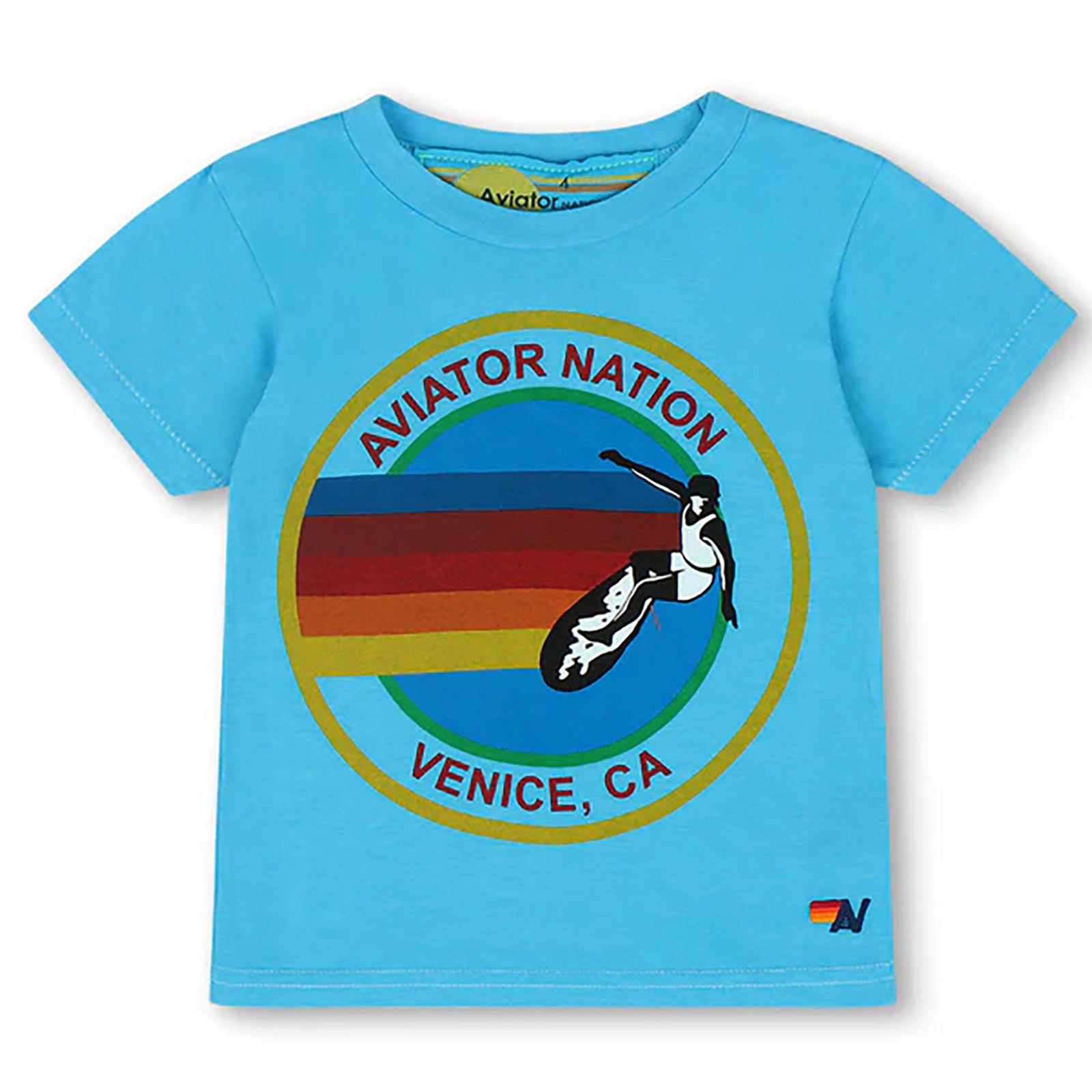 Aviator Nation Kids Venice Tee Girls Casual Tops Aviator Nation Neon Blue Y/4