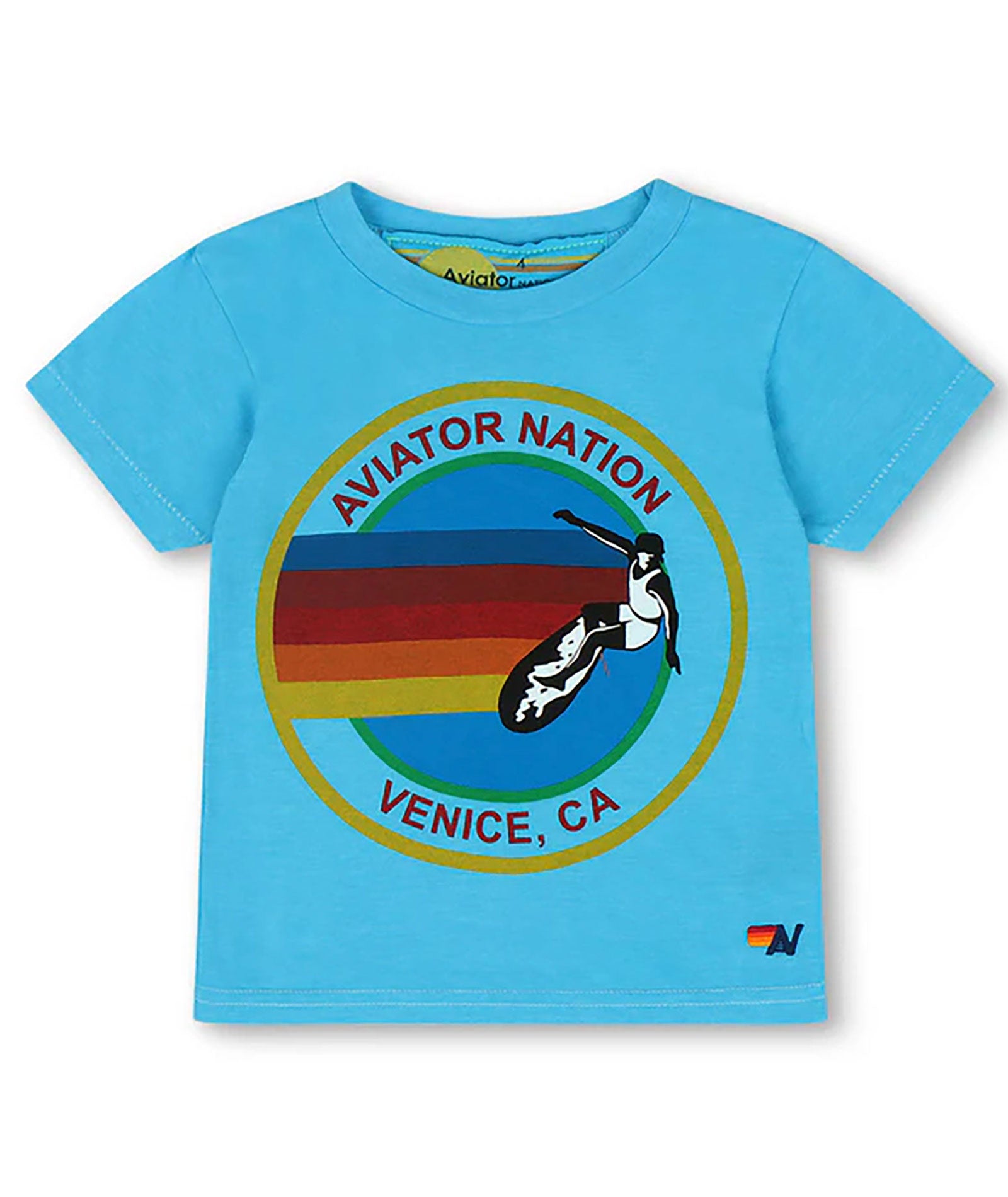 Aviator Nation Kids Venice Tee Girls Casual Tops Aviator Nation Neon Blue Y/4
