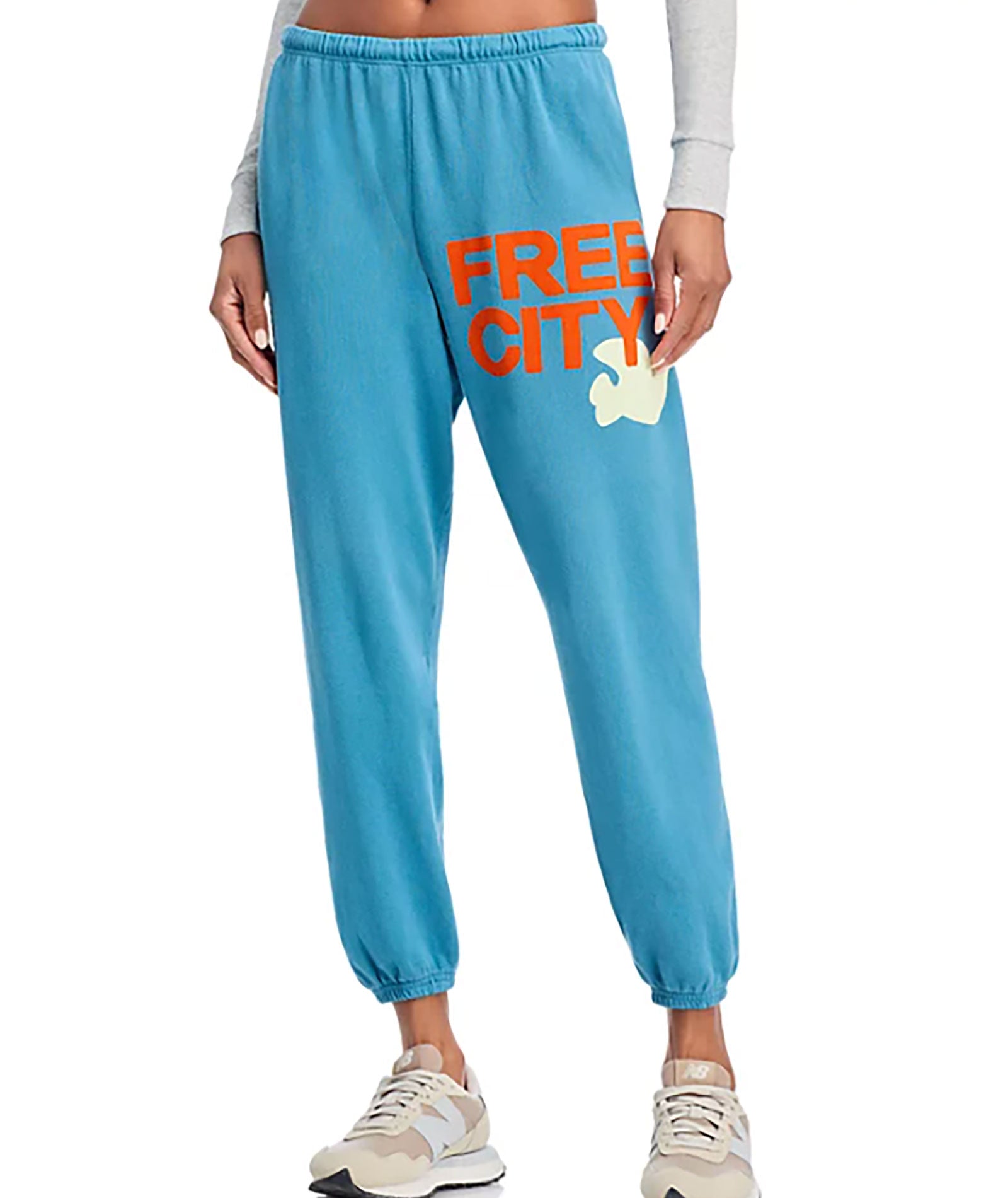 FREECITY Women Large Sweatpants Blueshroom Womens Casual Bottoms FREECITY Blue Juniors/Women XS