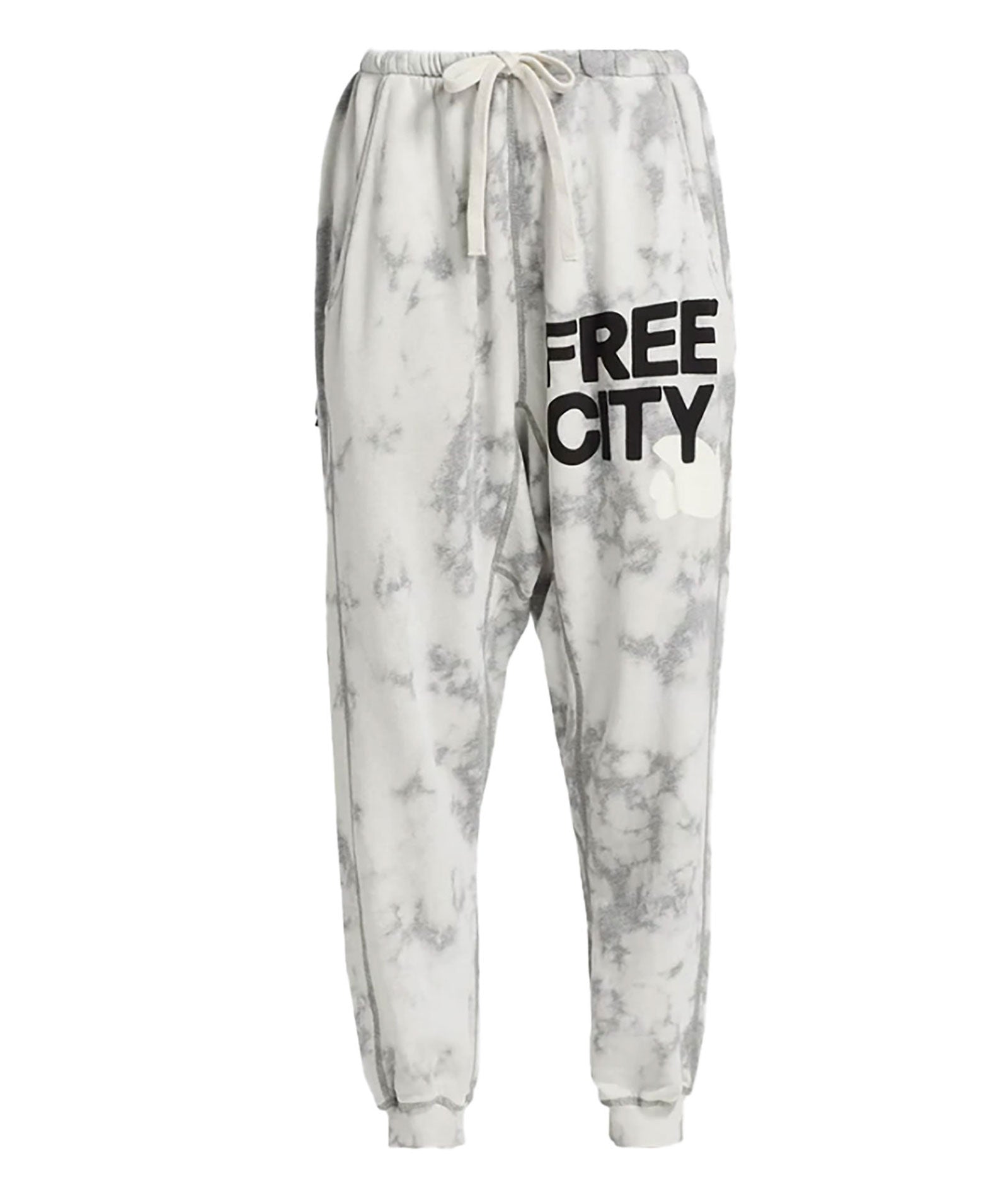 FREECITY Women Large Pocket Sweatpants White Storm Distressed/seasonal womens FREECITY White Juniors/Women XS
