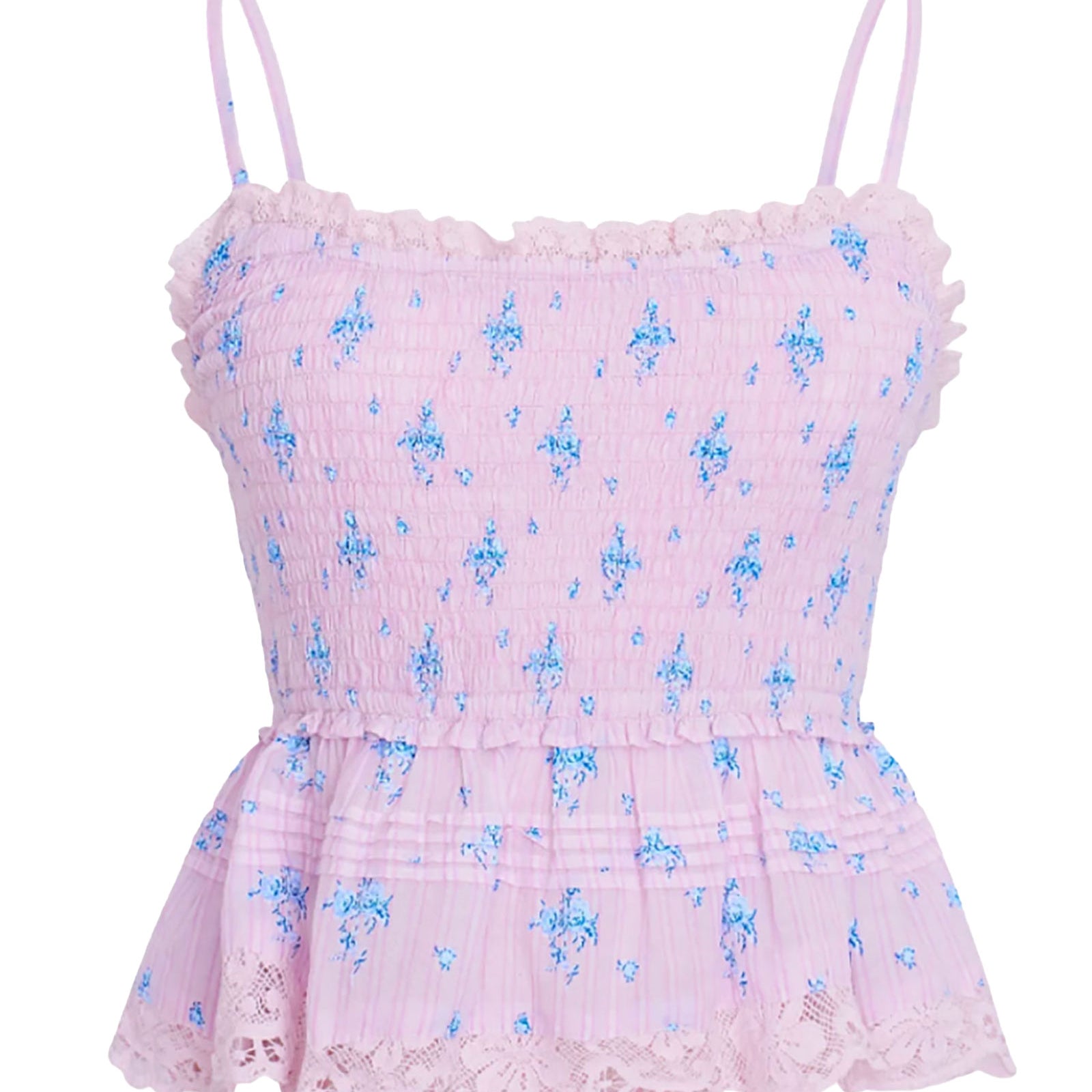 Love Shack Fancy Women Marzenia Top Lilac Tide Womens Casual Tops Love Shack Fancy Floral Juniors/Women XXS