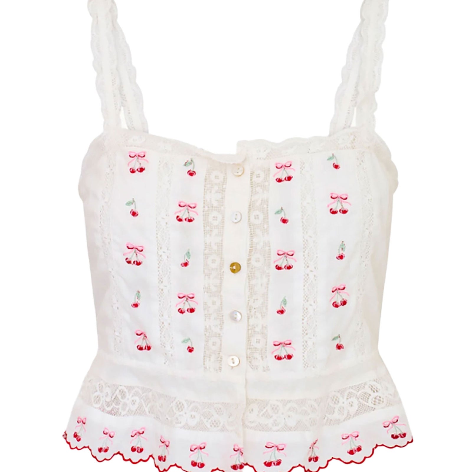 Love Shack Fancy Women Vietta Top Optic White Womens Casual Tops Love Shack Fancy White Juniors/Women XXS