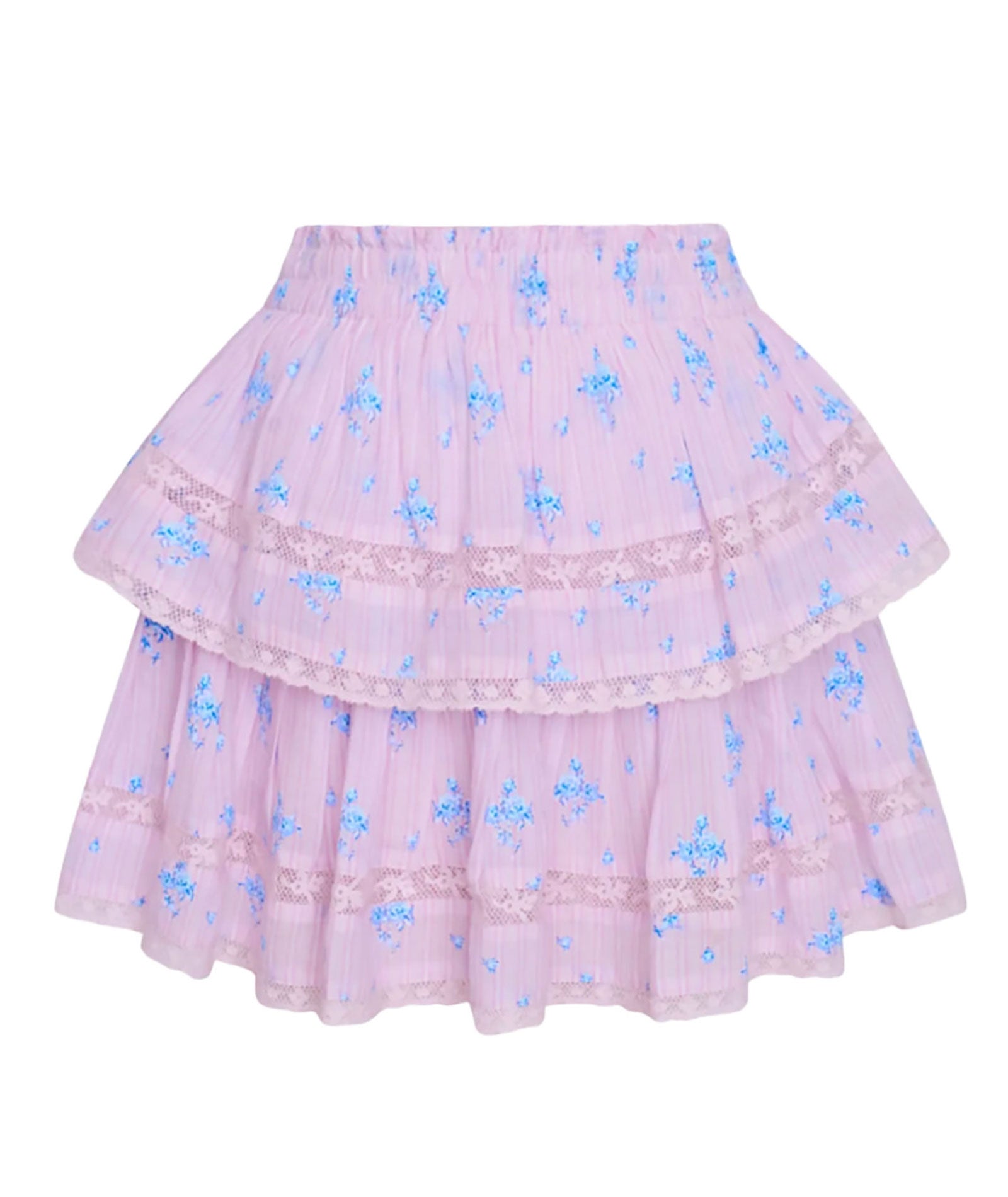 Love Shack Fancy Women Ruffle Mini Skirt Lilac Tide Womens Casual Bottoms Love Shack Fancy