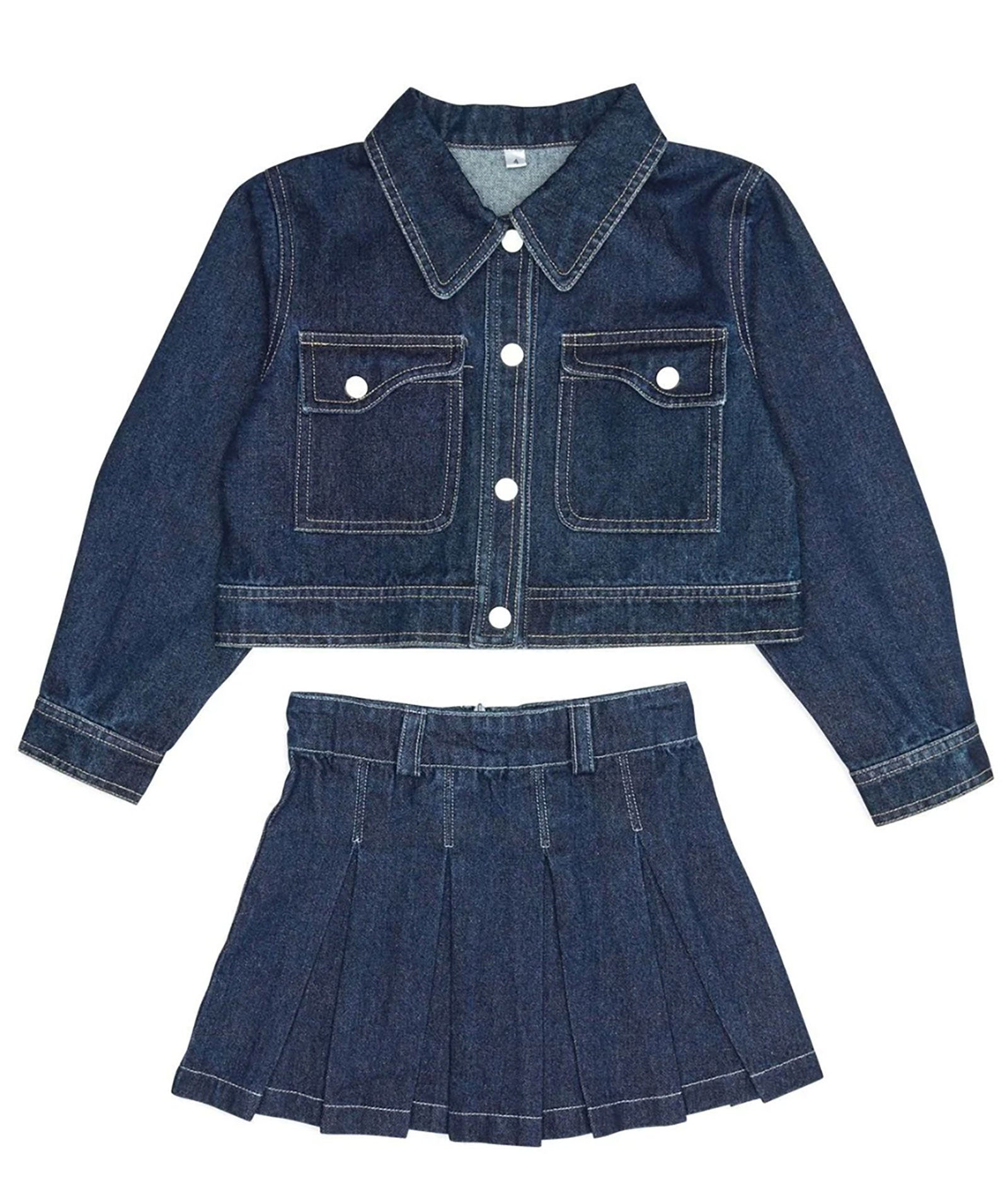 Mini Dreamers Girls Nikkii Denim Jacket and Skirt Girls Casual Tops Mini Dreamers