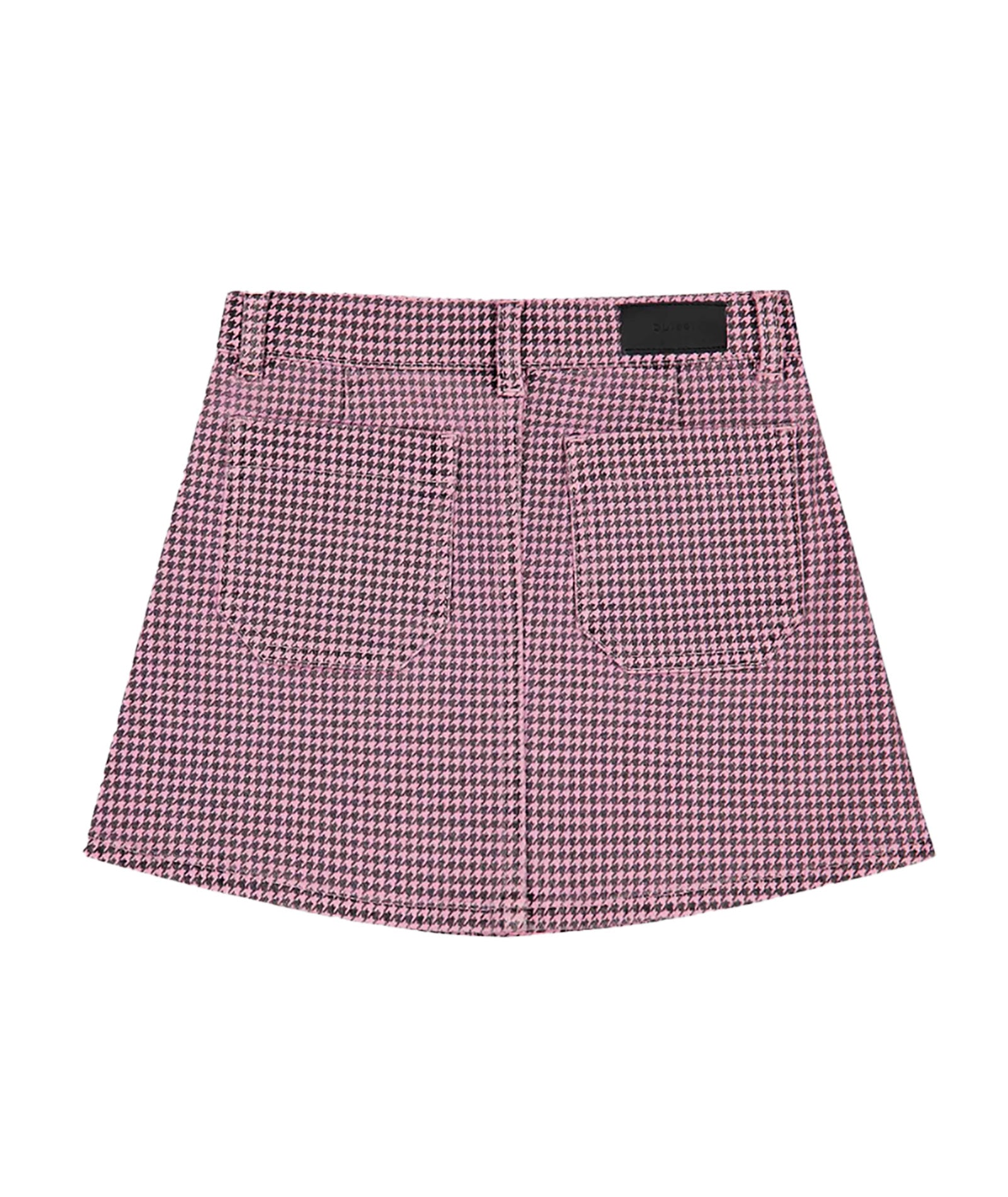 DL1961 Girls Jenny Pink Houndstooth Mini Skirt Girls Casual Bottoms DL1961