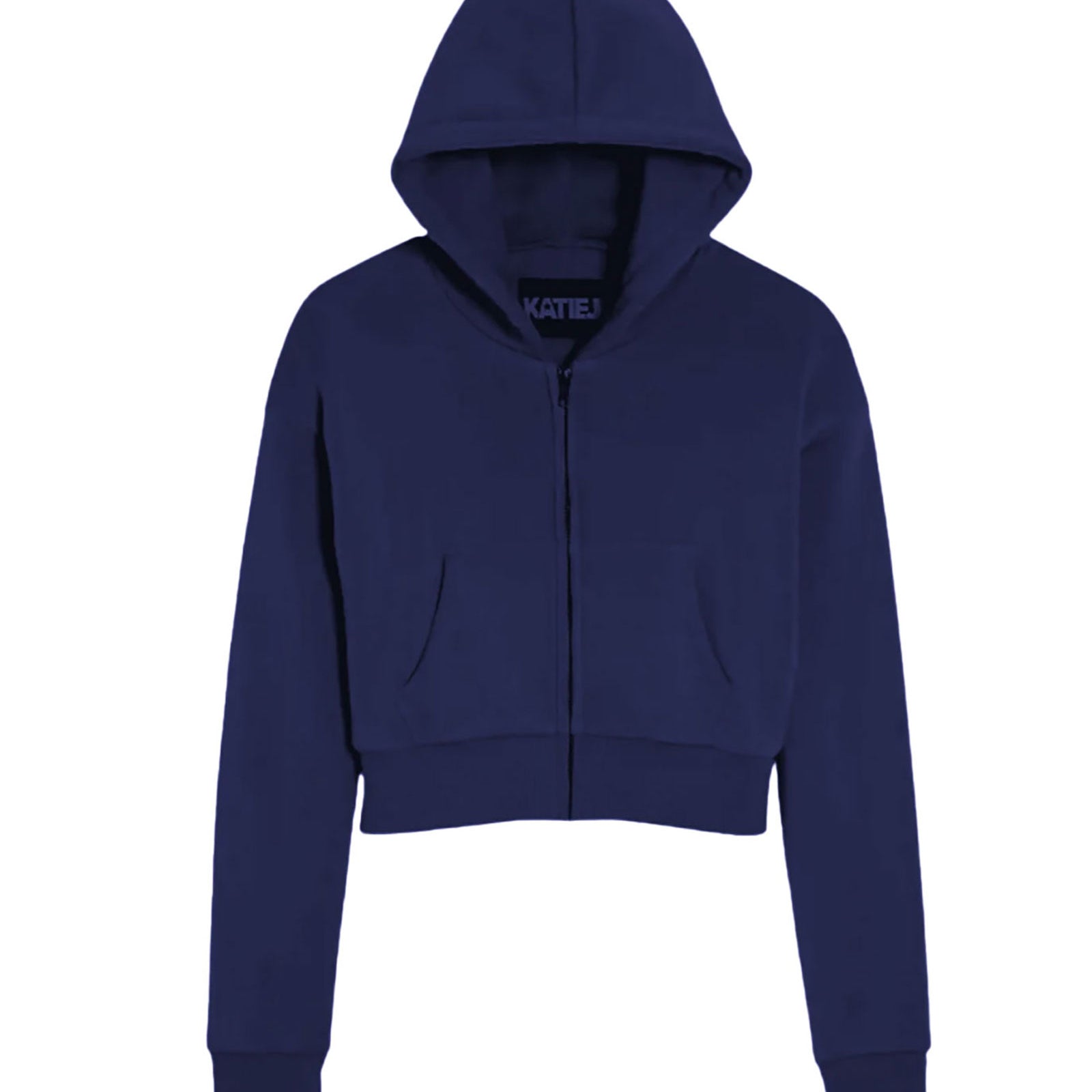 Katie J NYC Girls Dylan Crop Zip Hoodie Girls Casual Tops Katie J NYC Evening Blue Y/S (7/8)