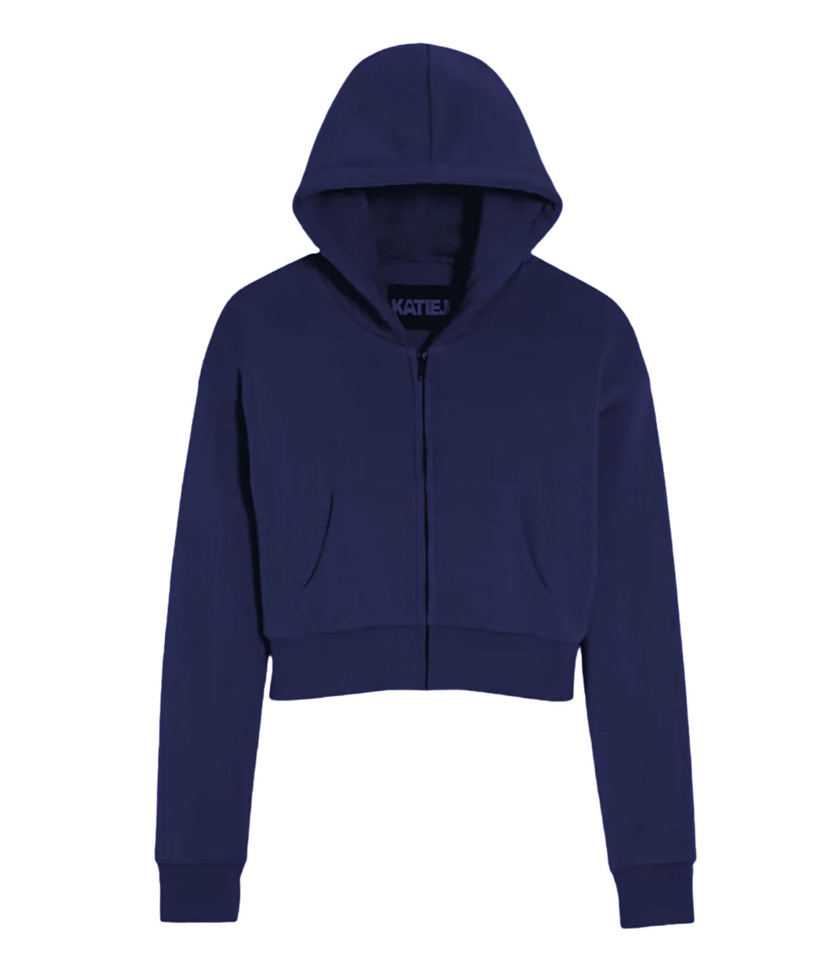 Katie J NYC Girls Dylan Crop Zip Hoodie Girls Casual Tops Katie J NYC Evening Blue Y/S (7/8)