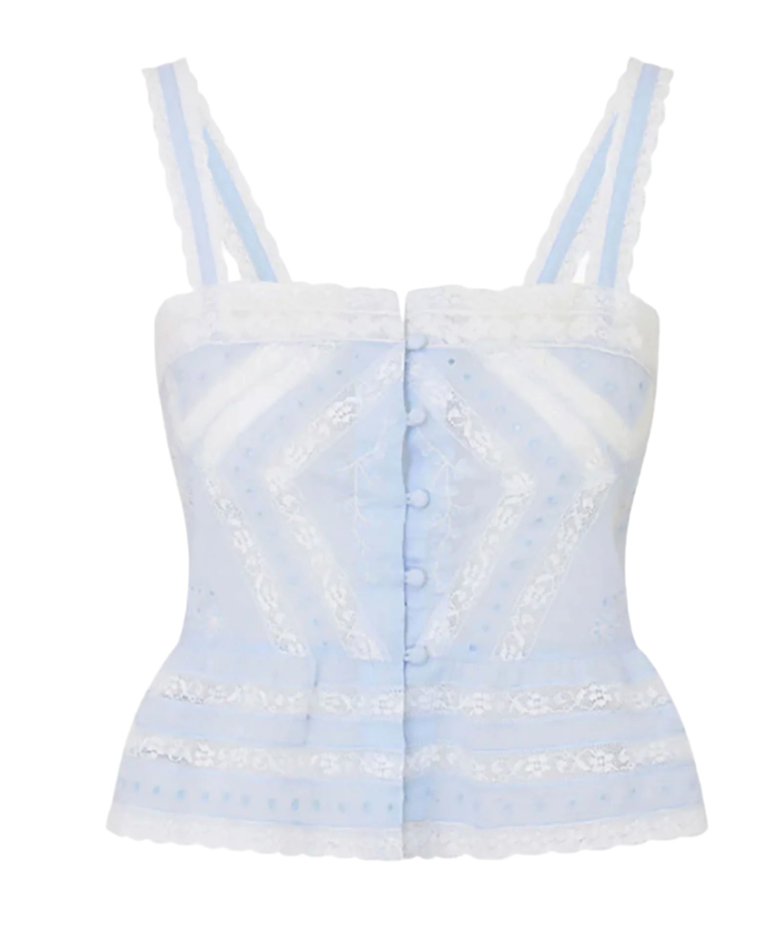 Love Shack Fancy Women Pruitt Top Pale Blue Womens Casual Tops Love Shack Fancy