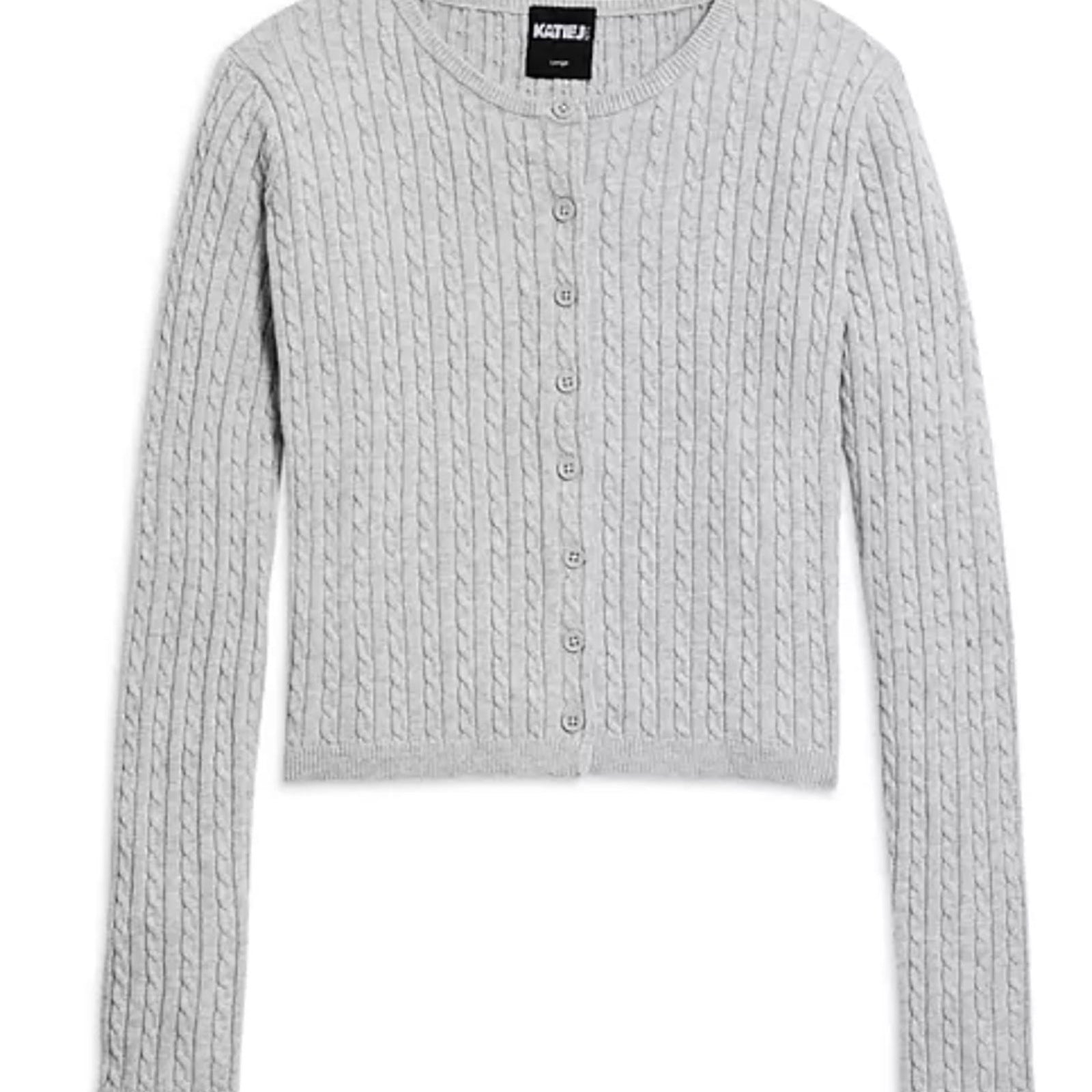 Katie J NYC Girls Rory Crew Cardigan Girls Casual Tops Katie J NYC Heather Grey Y/S (7/8)