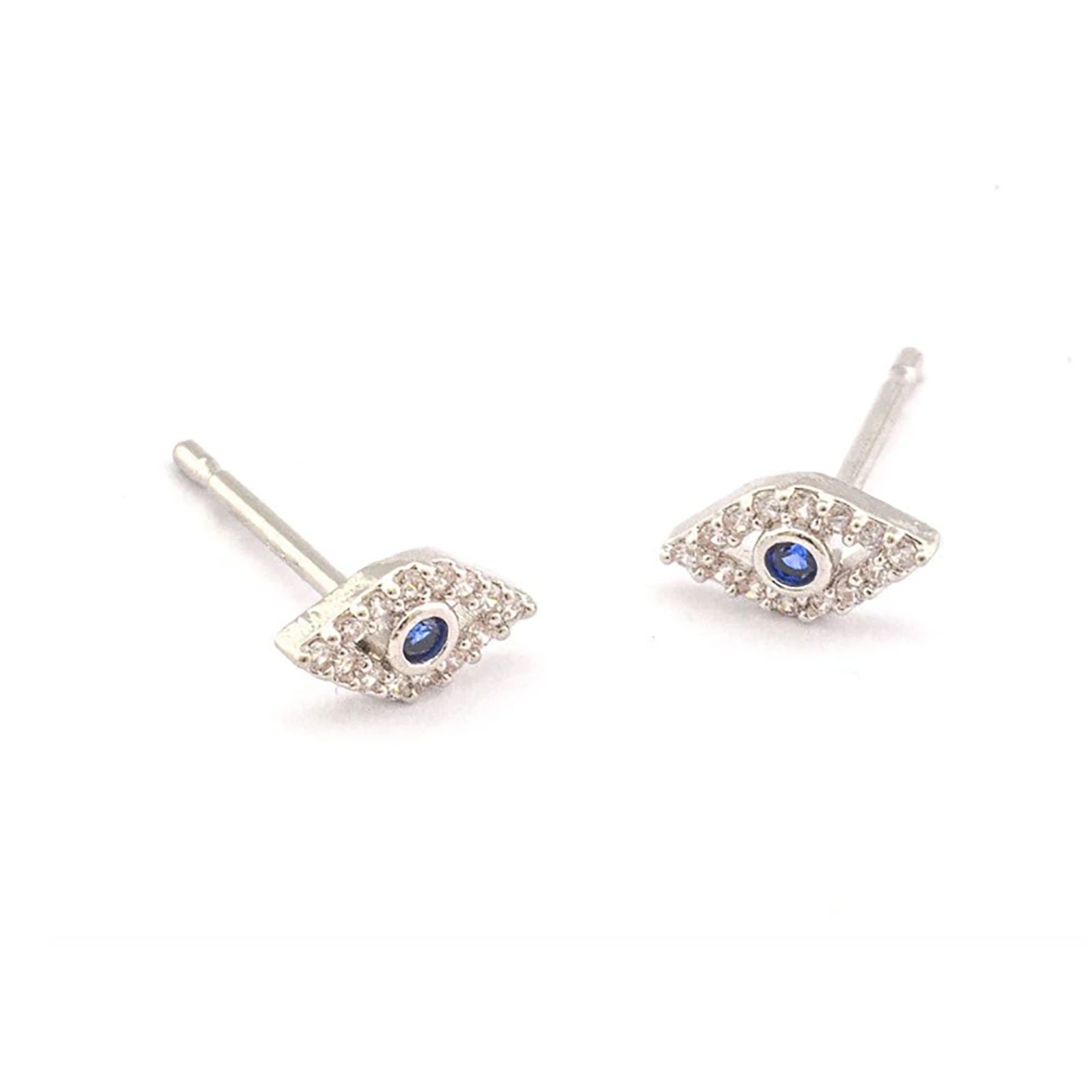 TAI CZ Mini Blue Evil Eye Studs Jewelry - Trend TAI Silver