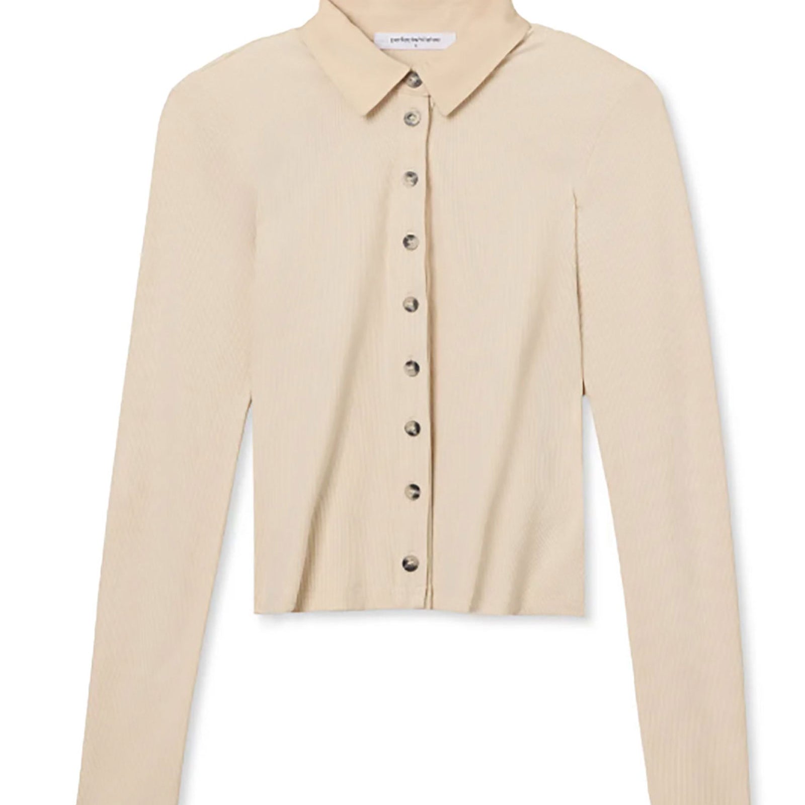 Perfect White Tee Women Amee Luxe Rib Long Sleeve Polo