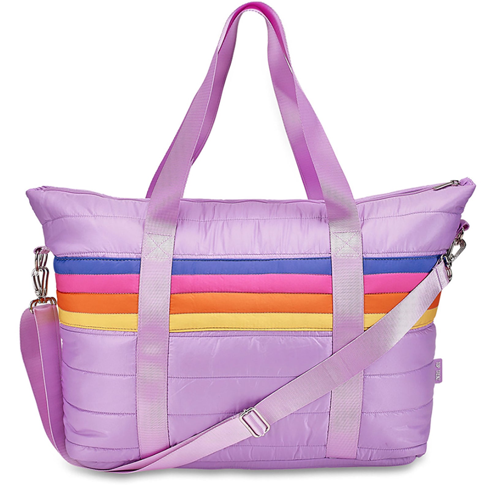 Retro Stripe Puffer Tote Bag