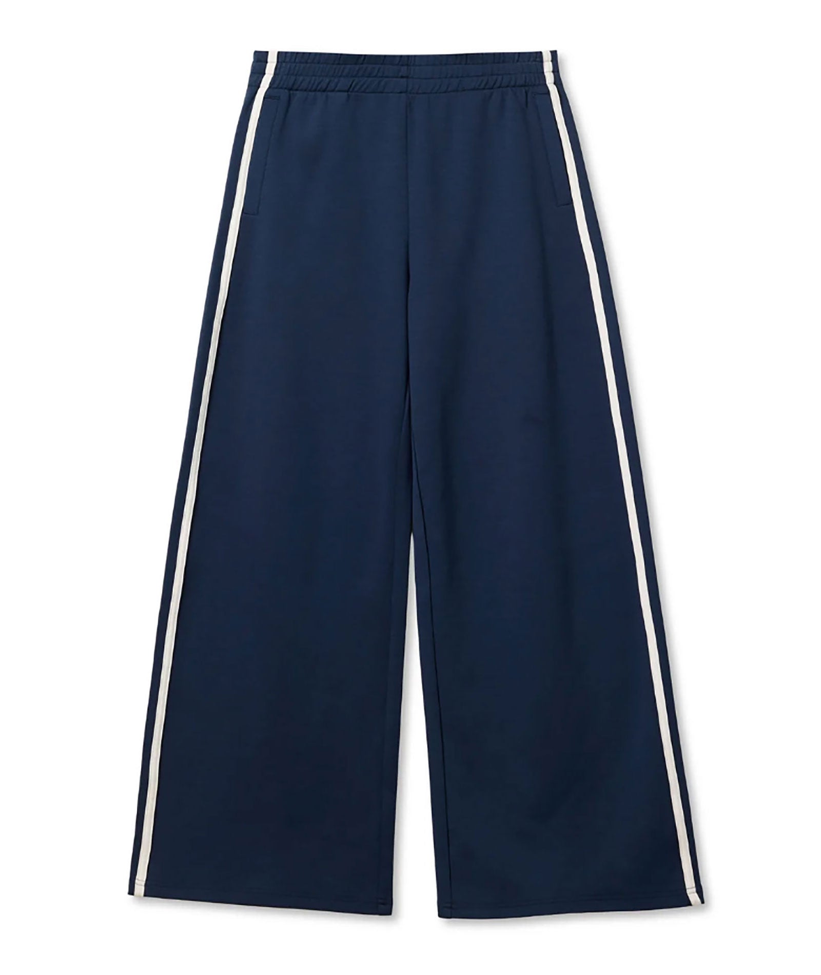 Perfect White Tee Women Mikos Travel Wide Leg Sweatpants Womens Casual Bottoms Perfect White Tee Navy Juniors/Women XS