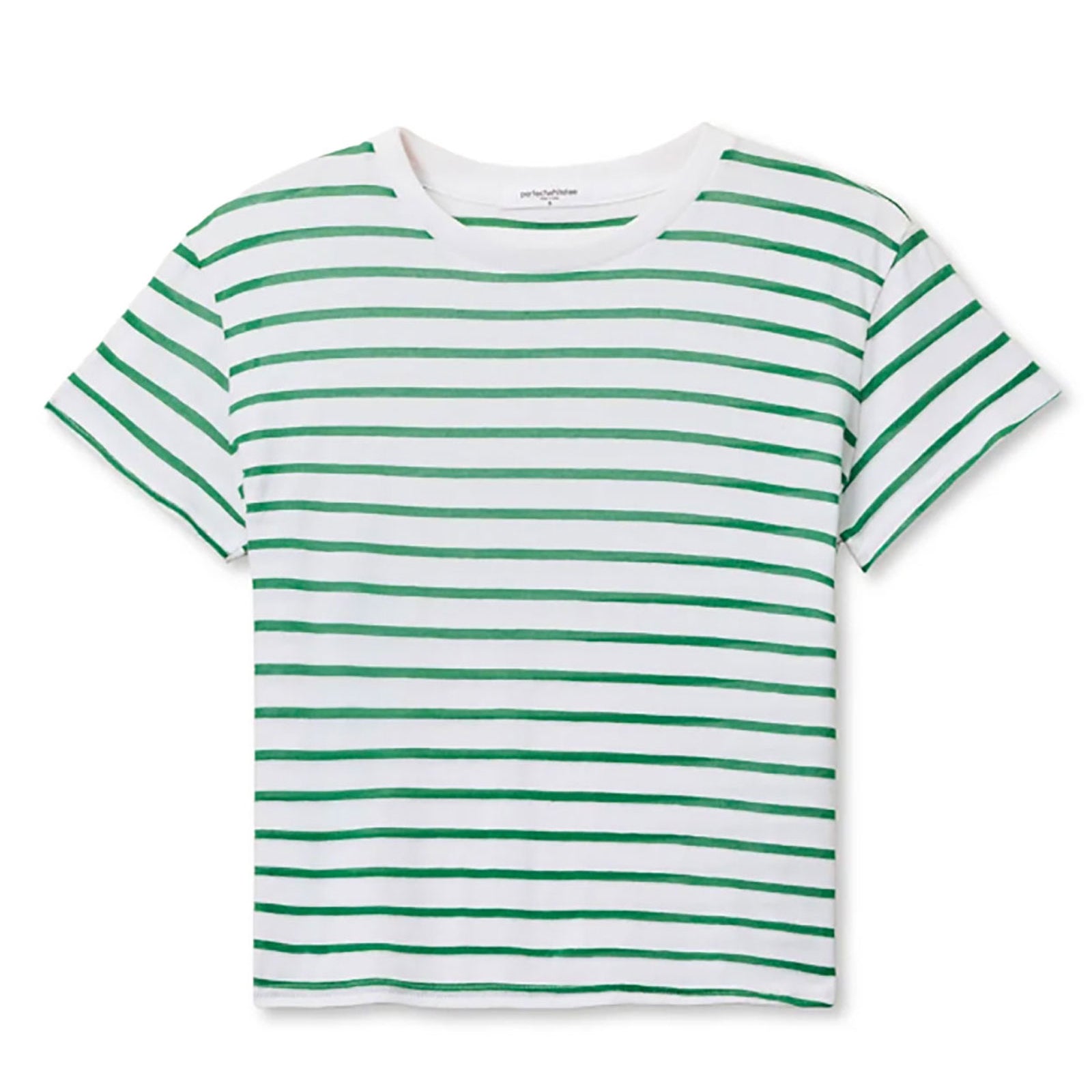 Perfect White Tee Women Everett Jersey Stripe Boxy Crew Grass Womens Casual Tops Perfect White Tee Striped Juniors/Women XS