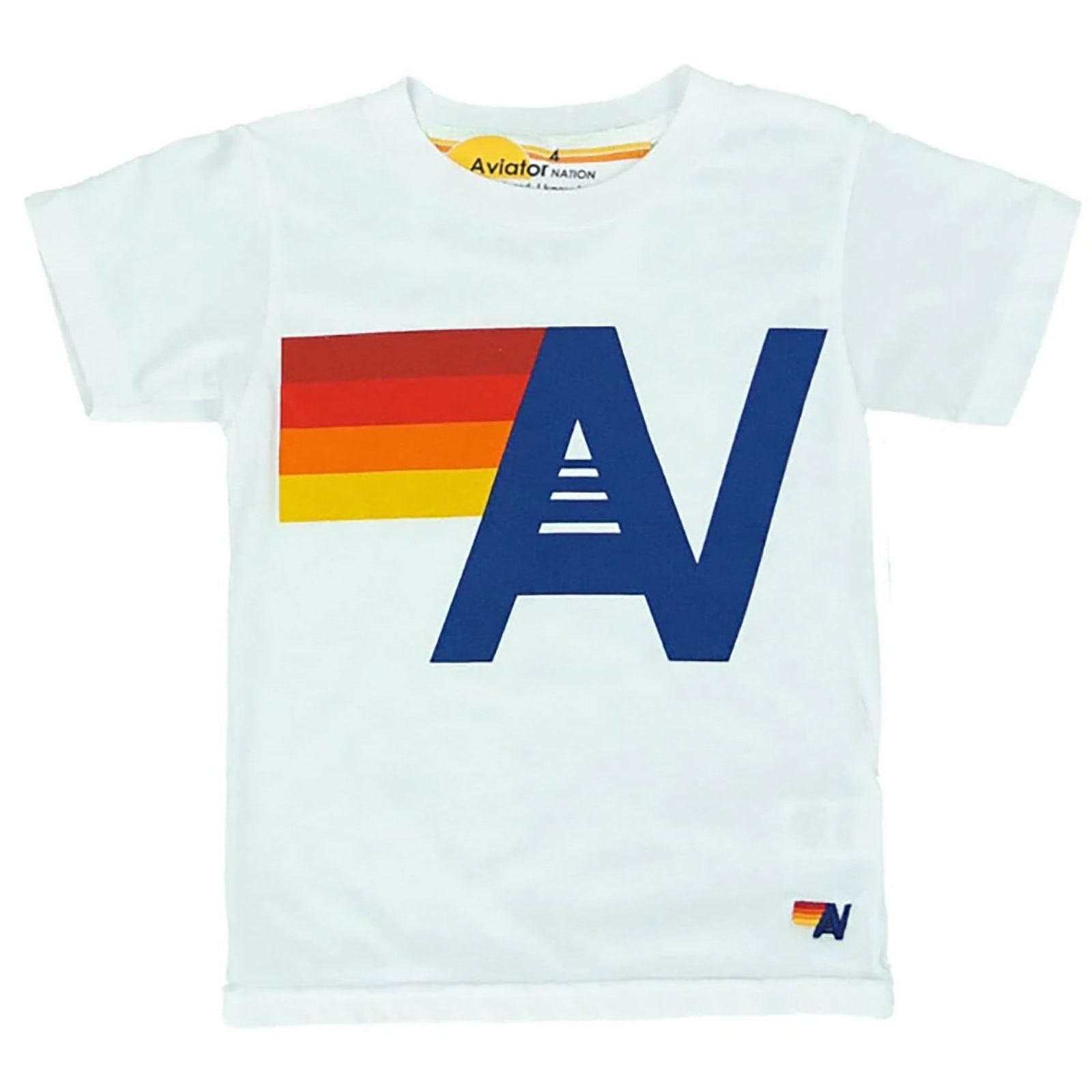 Aviator Nation Kids Logo Tee Girls Casual Tops Aviator Nation White Y/4