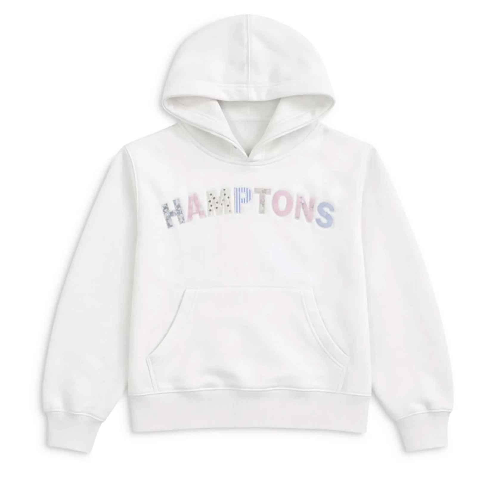 Katie J NYC Girls Hamptons Patch Sweatshirt Girls Casual Tops Katie J NYC Vintage White Y/S (7/8)