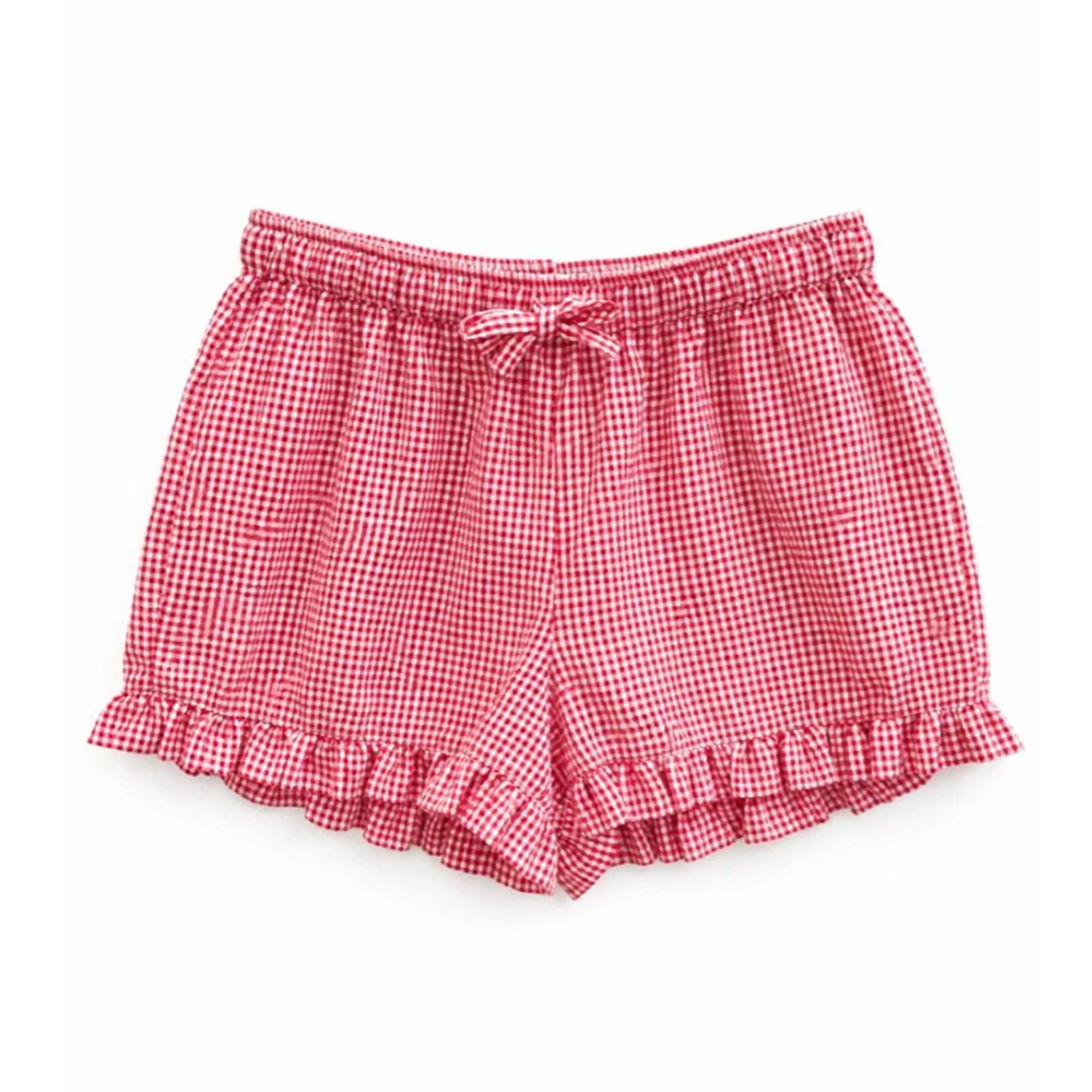 Katie J NYC Girls Red Gingham Annabelle Ruffle Shorts