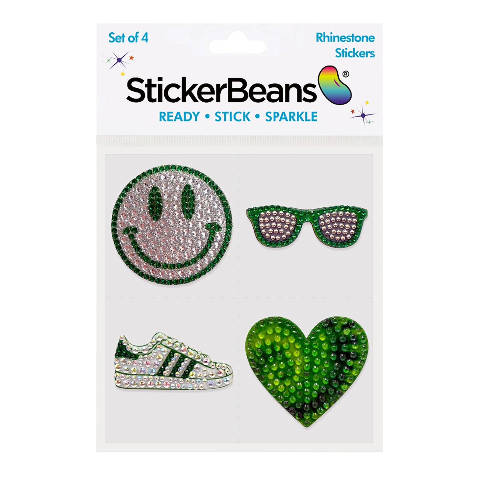 Sticker Beans New Camp Spirit Set of 4 Stickers Camp Sticker Beans Green