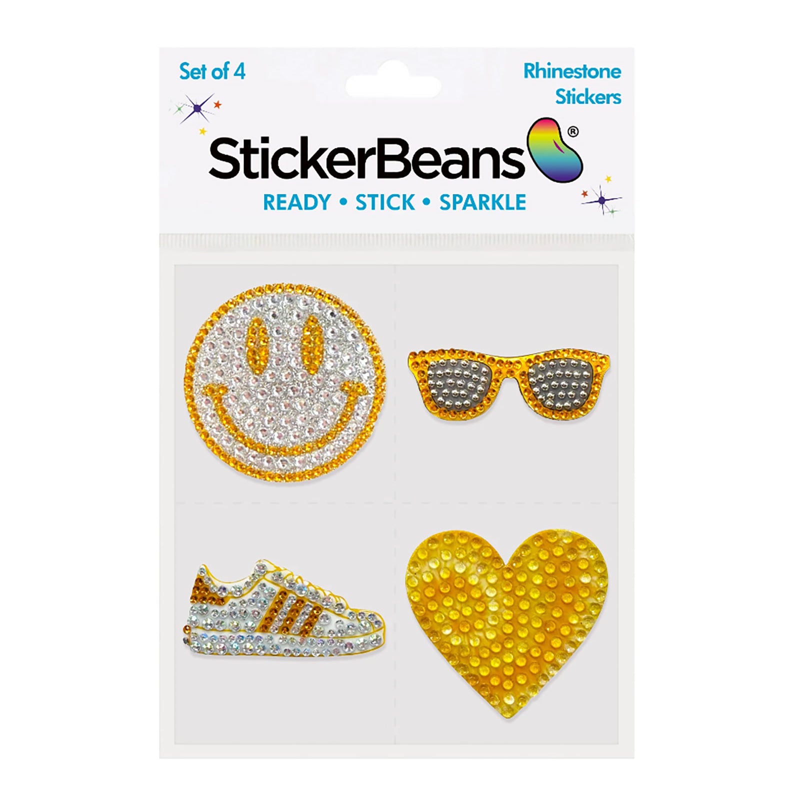 Sticker Beans New Camp Spirit Set of 4 Stickers Camp Sticker Beans Yellow