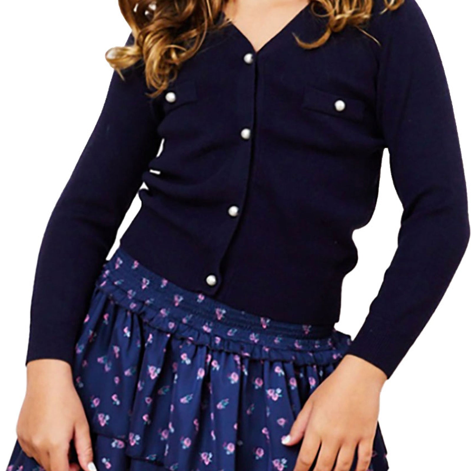 Theme Girls Mickey Cardigan Pearl Buttons