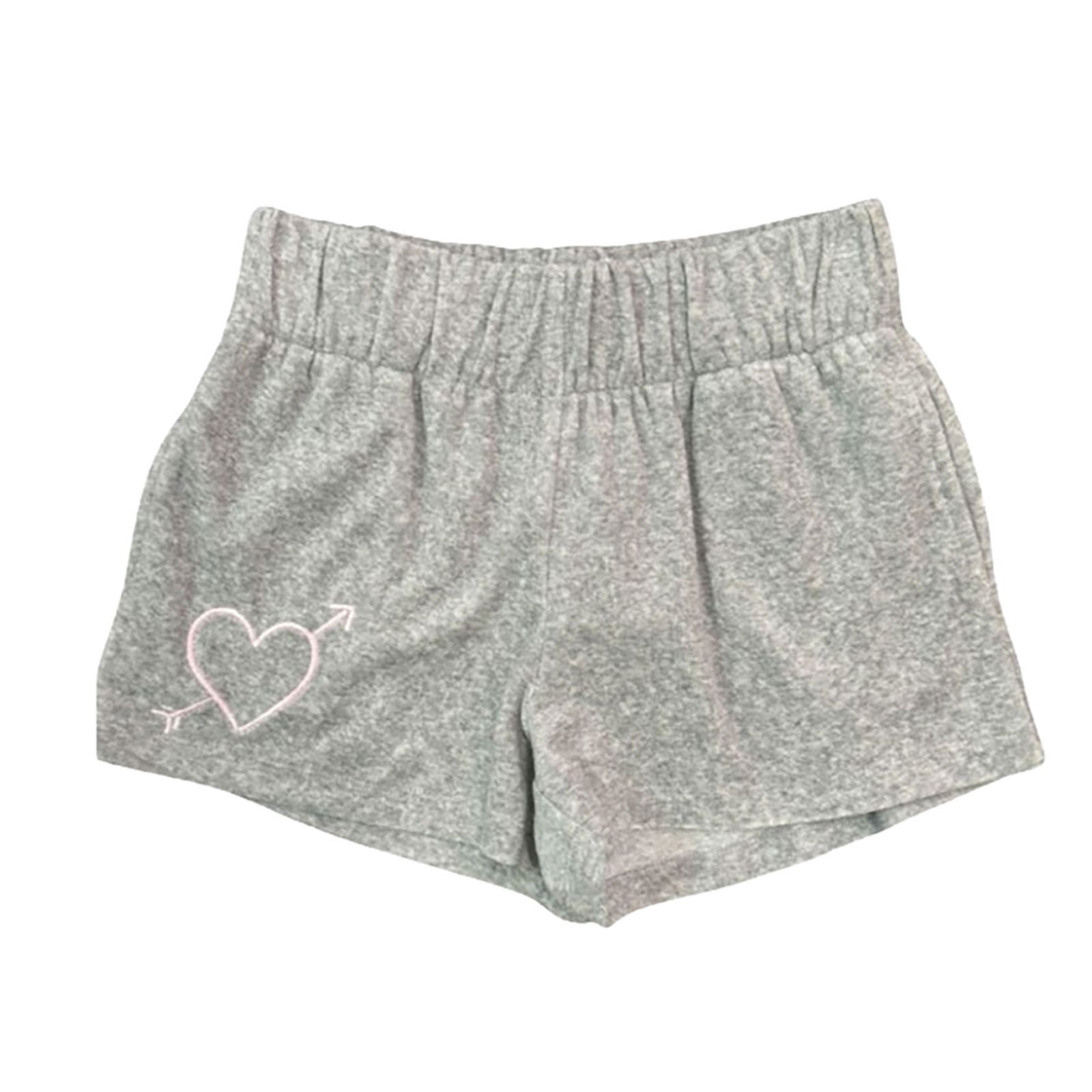 Theme Girls Sammie Grey Heart Arrow Terry Shorts