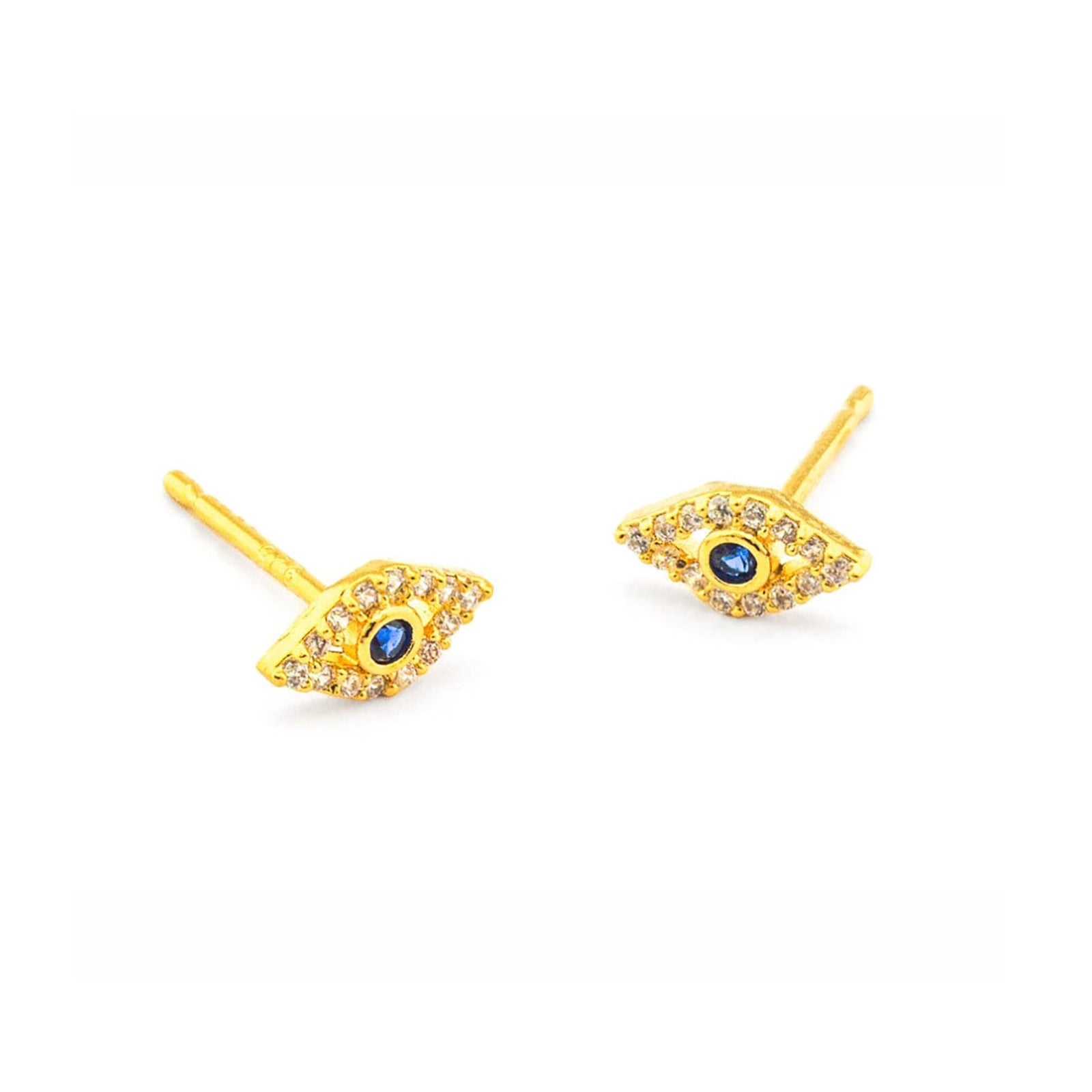 TAI CZ Mini Blue Evil Eye Studs Jewelry - Trend TAI Gold