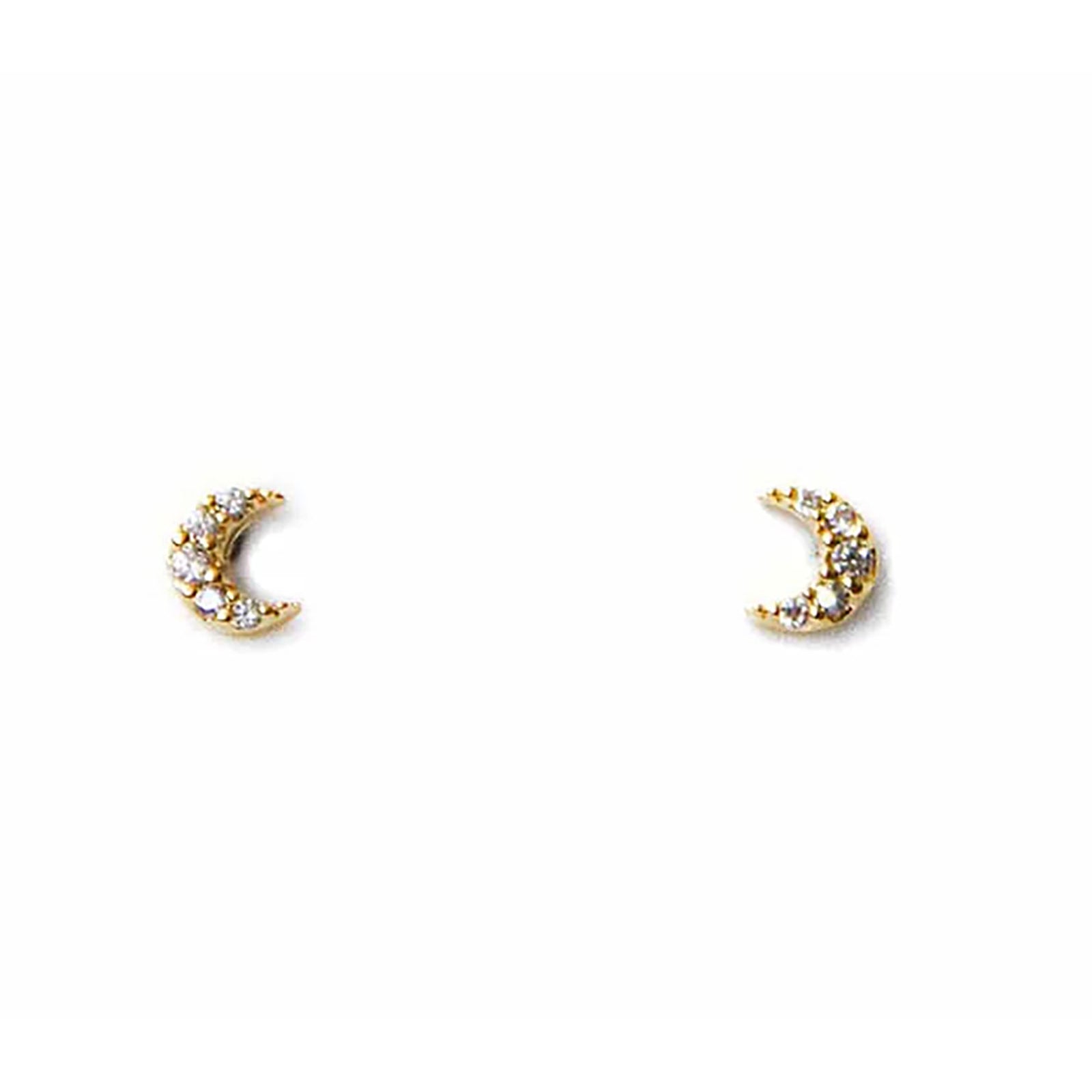 TAI CZ Mini Cubic Moon Studs Jewelry - Trend TAI Gold