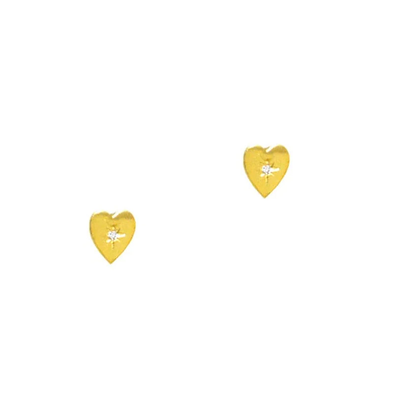 TAI Cubic Heart Studs Jewelry - Trend TAI Gold