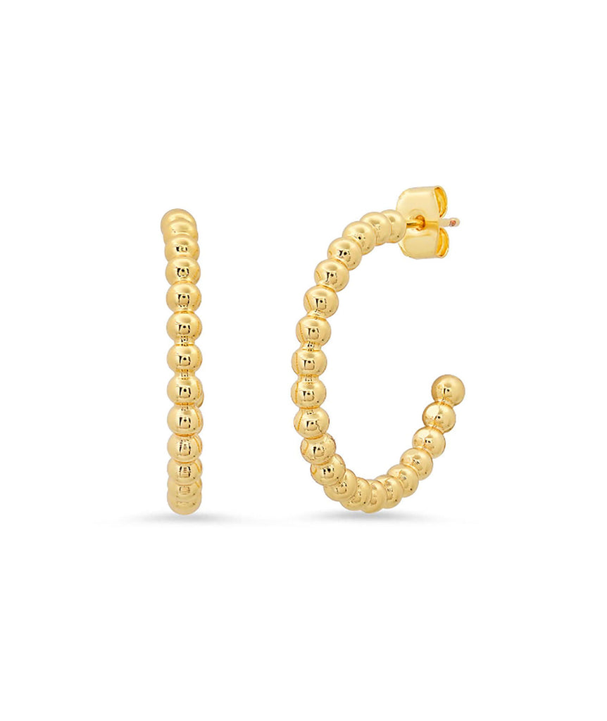 TAI Small Gold Ball Hoops Jewelry - Trend TAI   