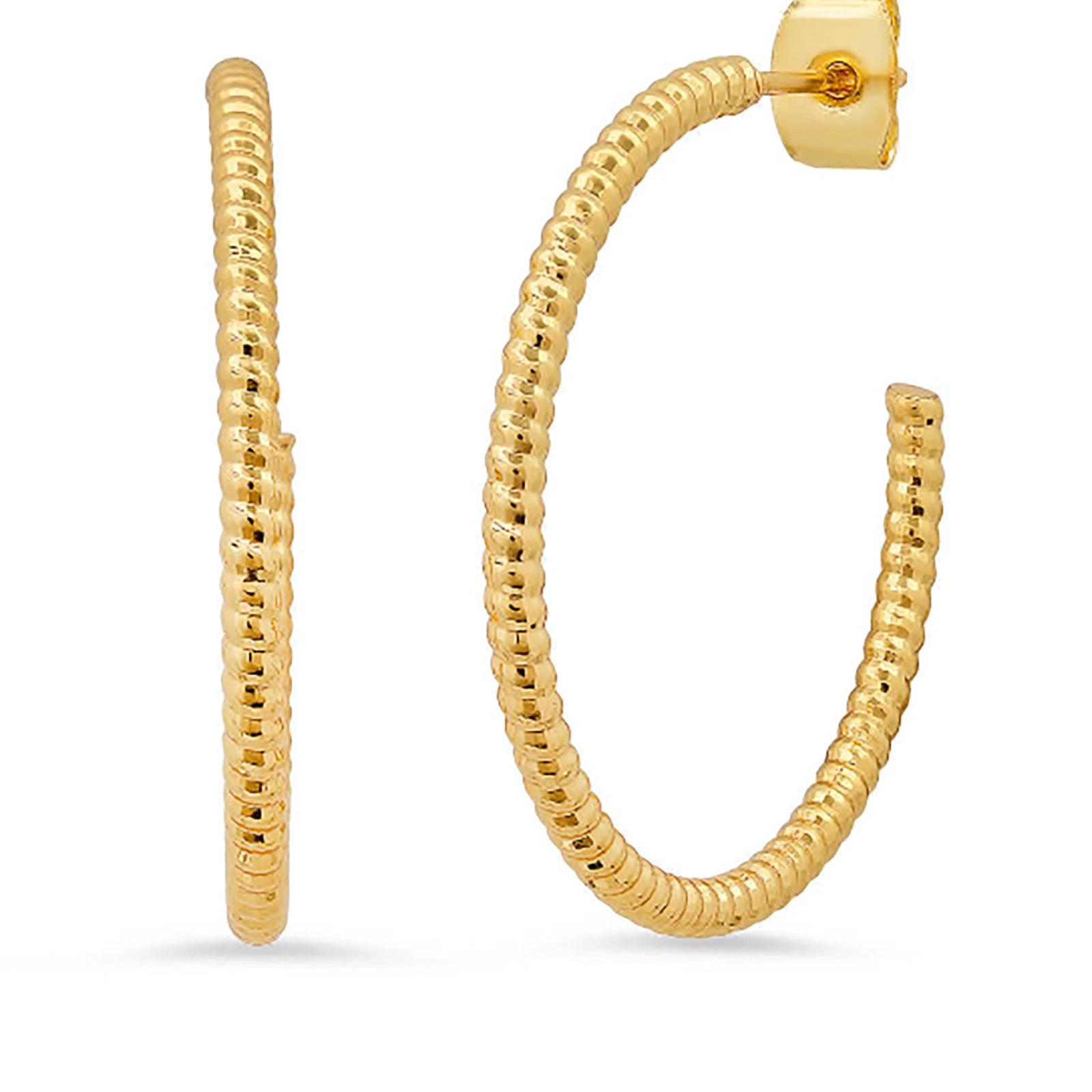 TAI Tightly Twisted Medium Gold Hoops Jewelry - Trend TAI Gold