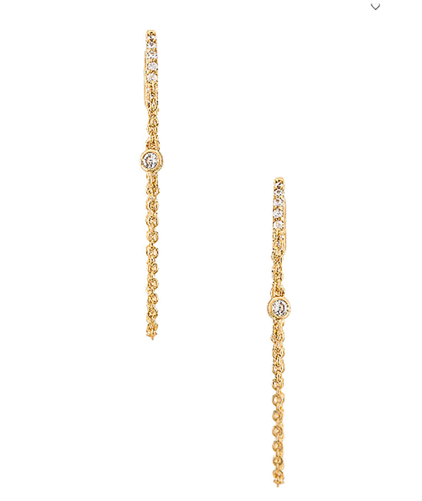 TAI Gold Huggie With Multi Hanging Chain Jewelry - Trend TAI   