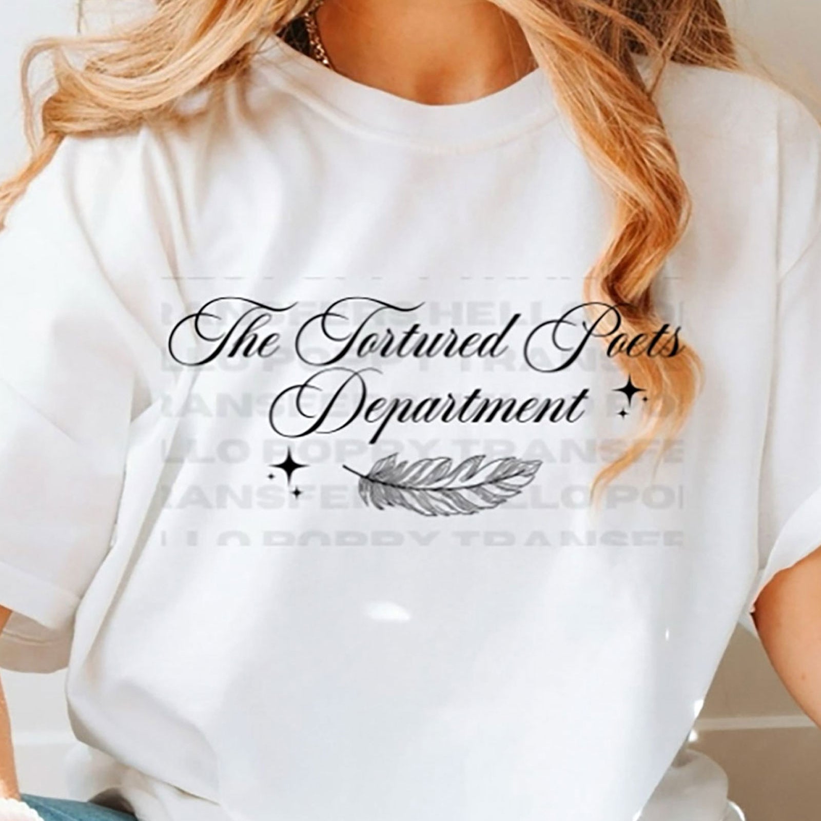 Taylor Swift Tortured Poets Department Script Tee Womens Casual Tops Frankie's Exclusives White Juniors/Women S