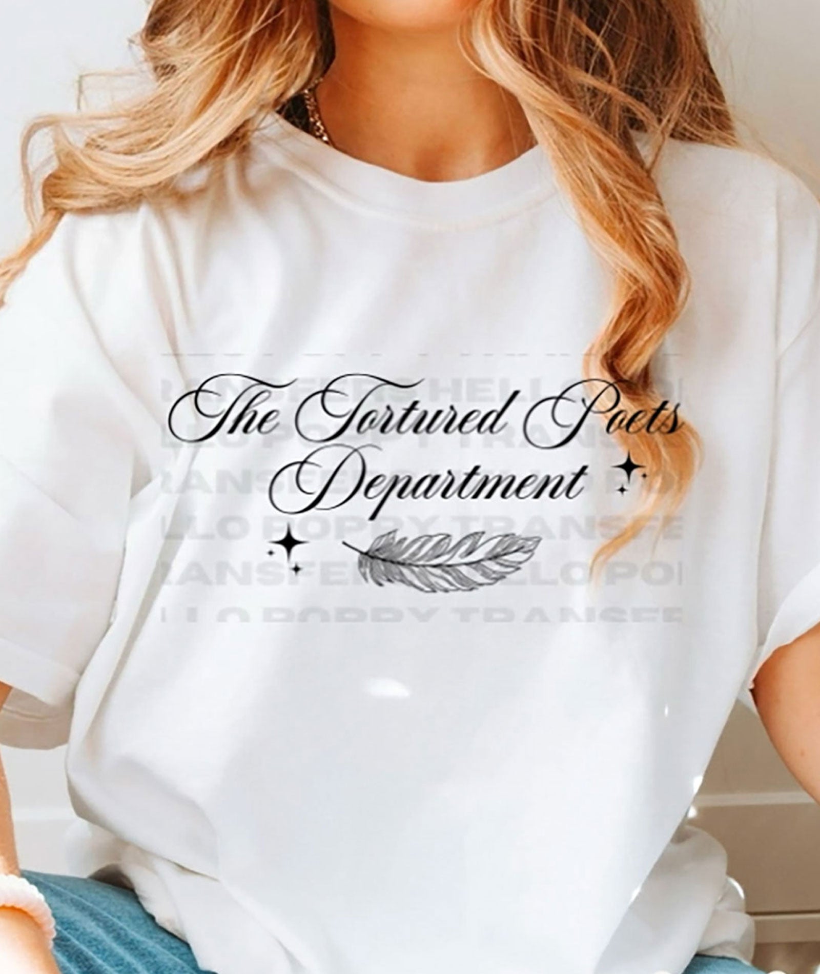 Taylor Swift Tortured Poets Department Script Tee Womens Casual Tops Frankie's Exclusives White Juniors/Women S