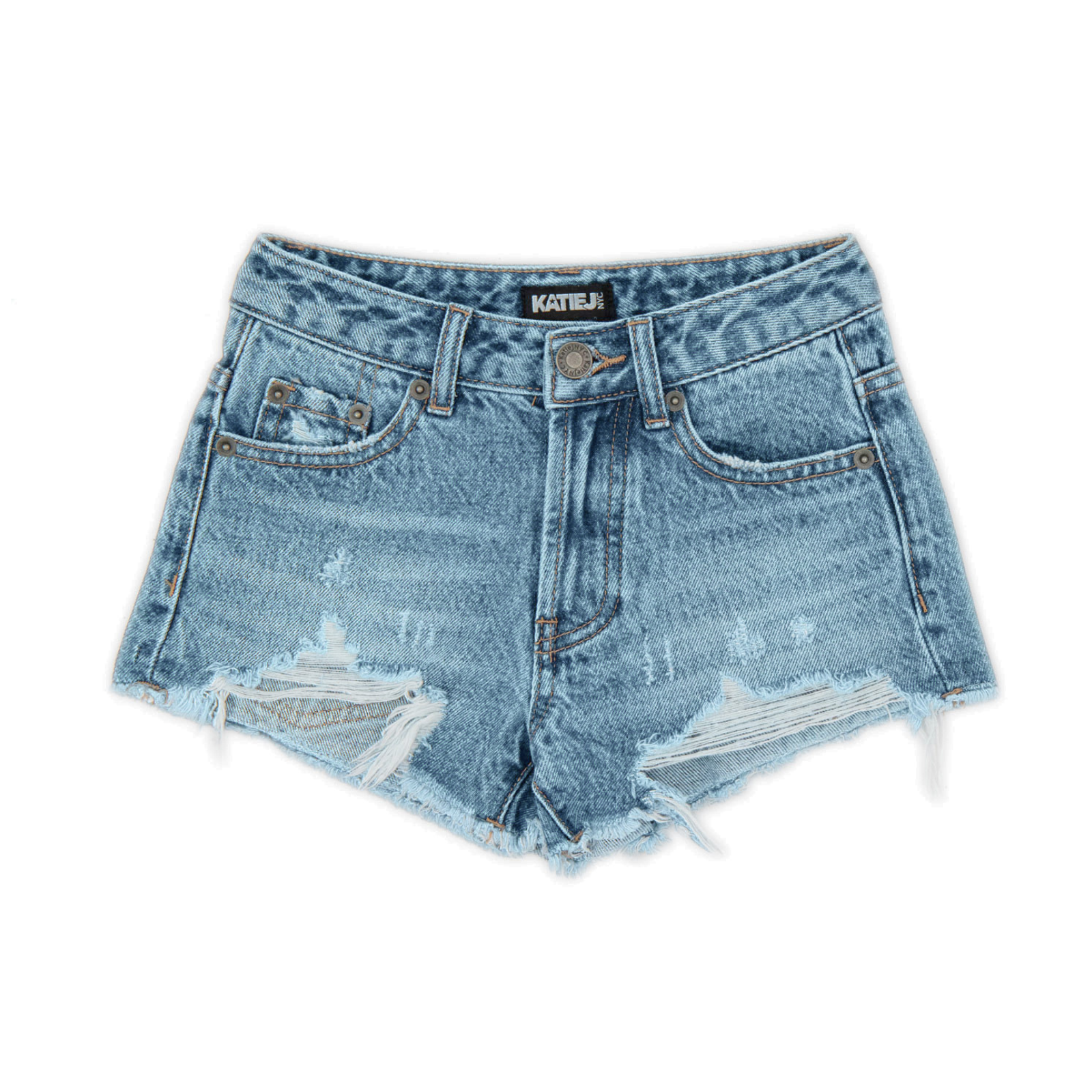 Katie J NYC Juniors Malibu Light Wash Jean Shorts Womens Denim Katie J NYC Denim Juniors/Women XS