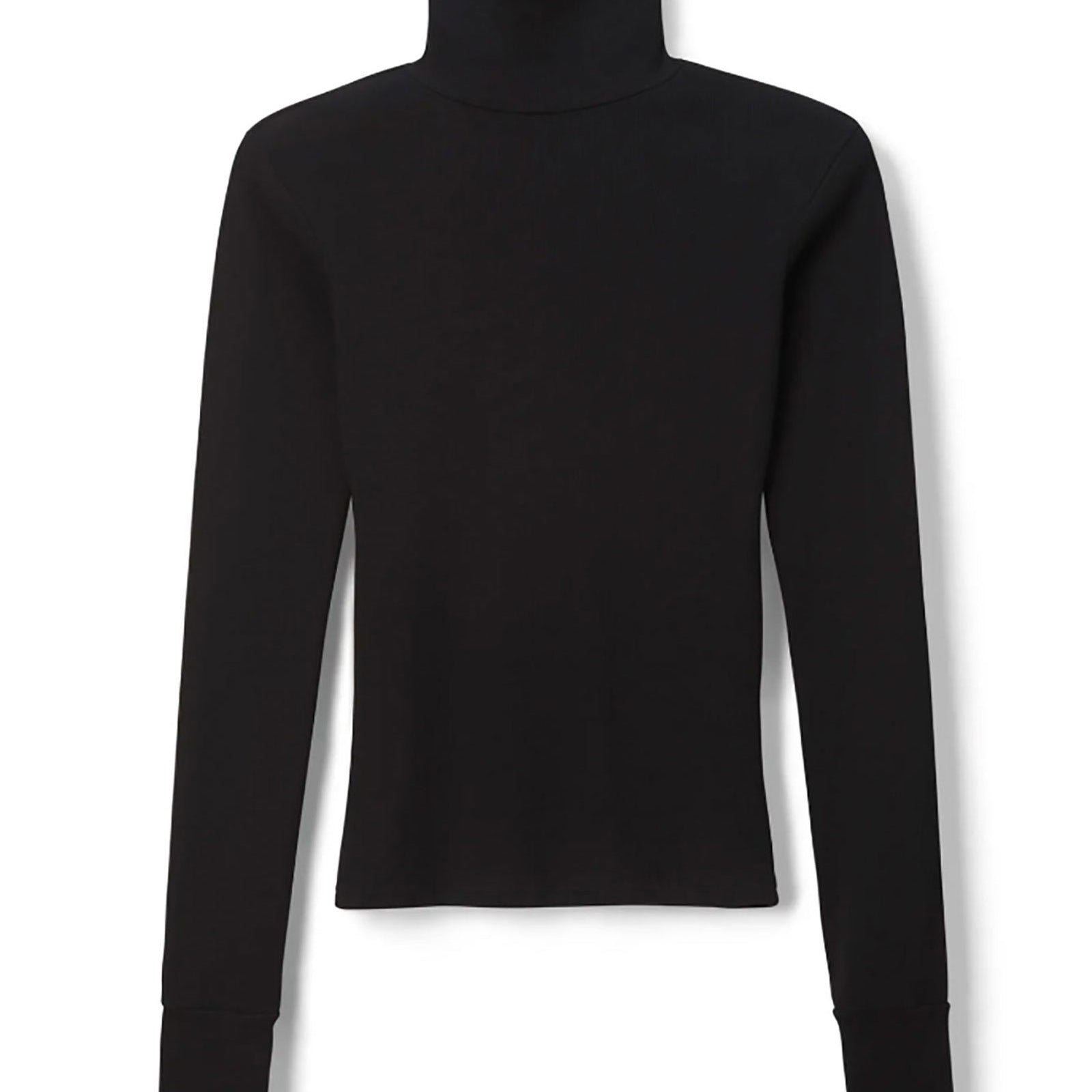 Perfect White Tee Women Hayden Luxe Rib Turtleneck Womens Casual Tops Perfect White Tee True Black Juniors/Women XS