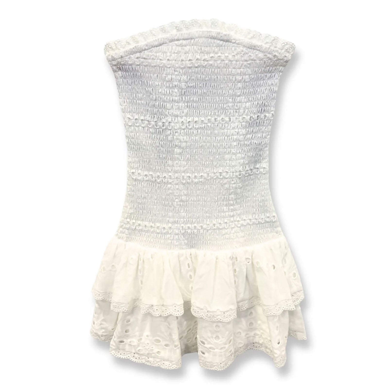 Katie J NYC Girls White Eyelet Melina Dress Girls Casual Dresses Katie J NYC White Y/S (7/8)