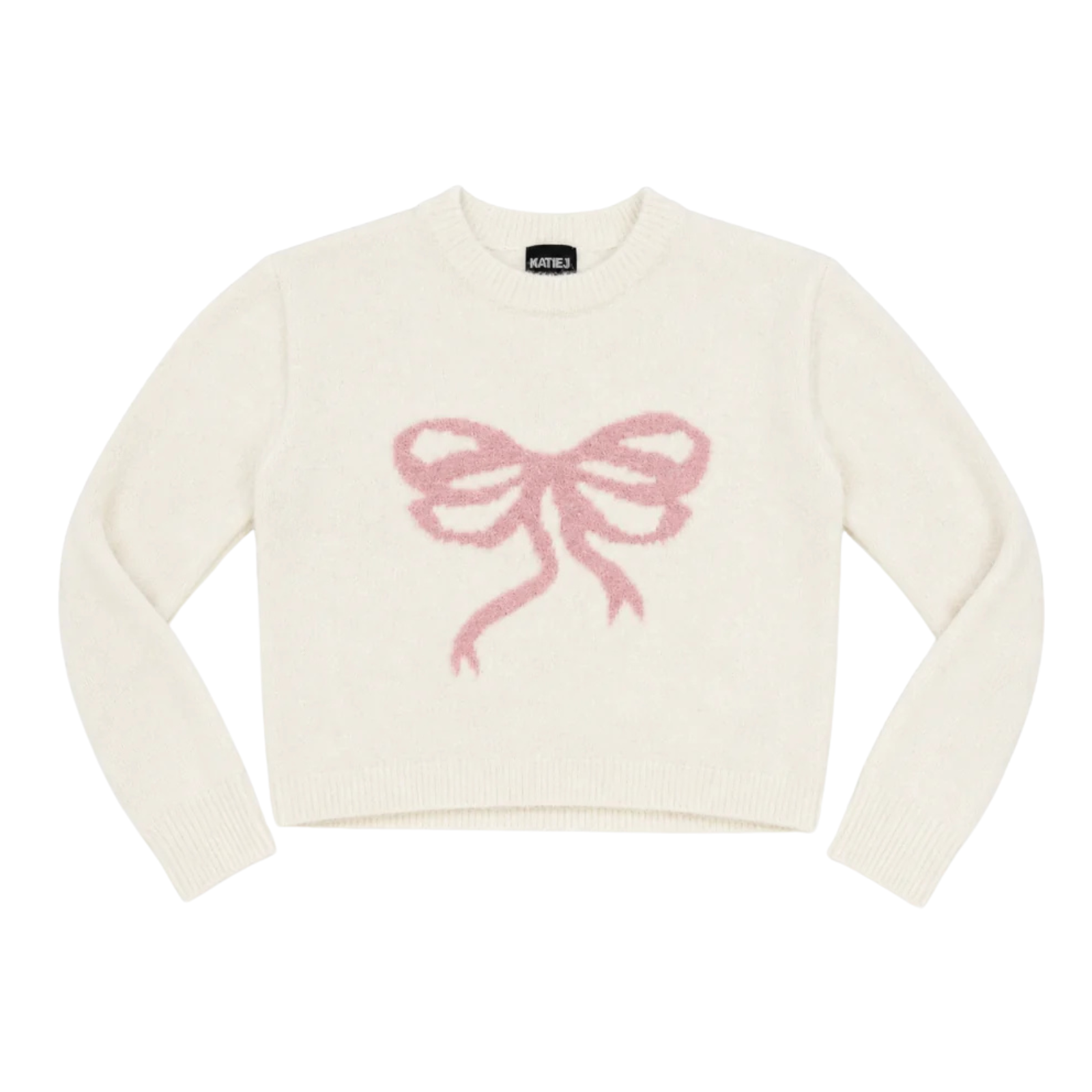Katie J NYC Girls Maggie Pink Bow Sweater Girls Casual Tops Katie J NYC Cream Y/S (7/8)