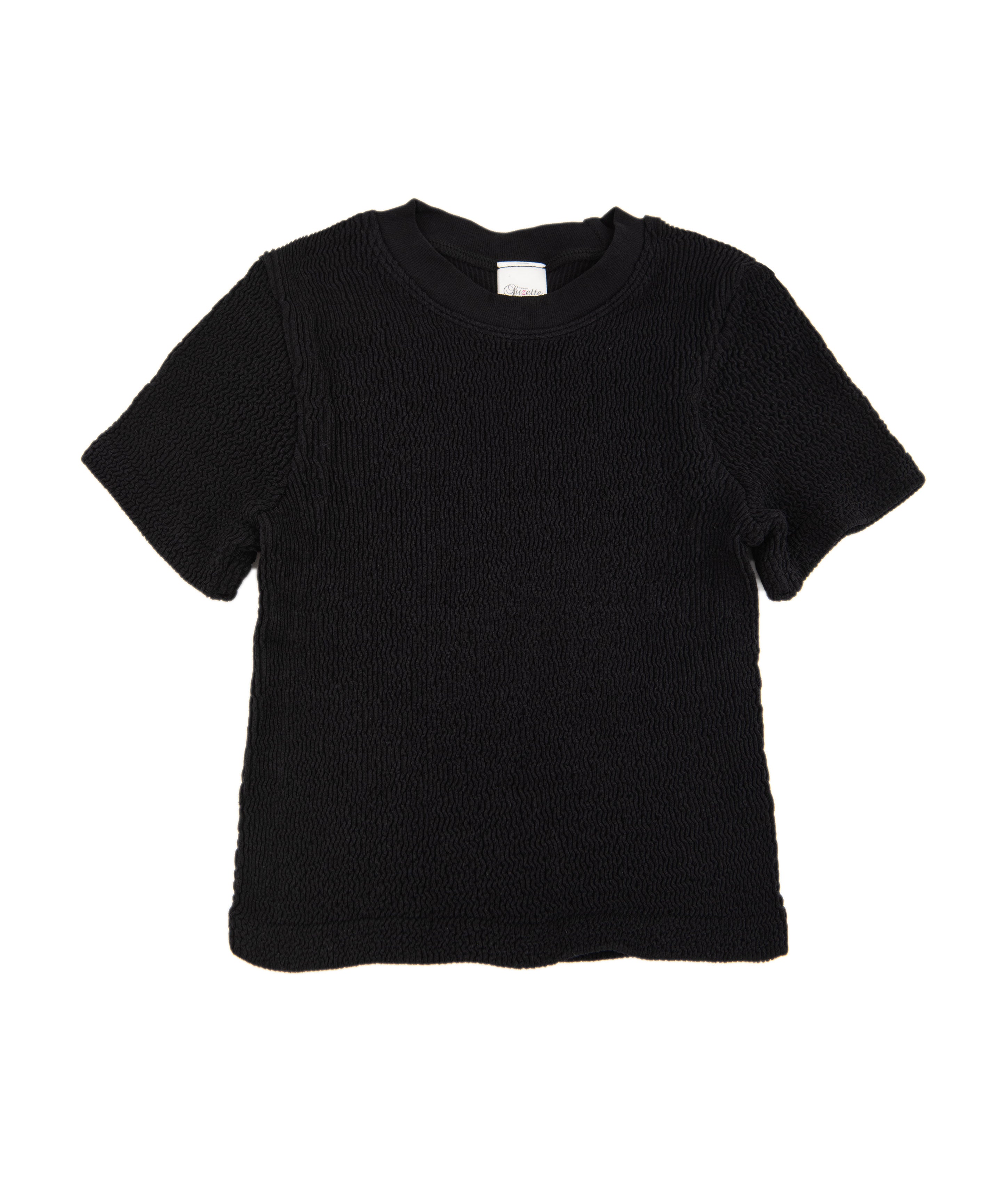 Jo Smocked Tee Girls Distressed/seasonal girls Suzette Black Y S/M (8-10)