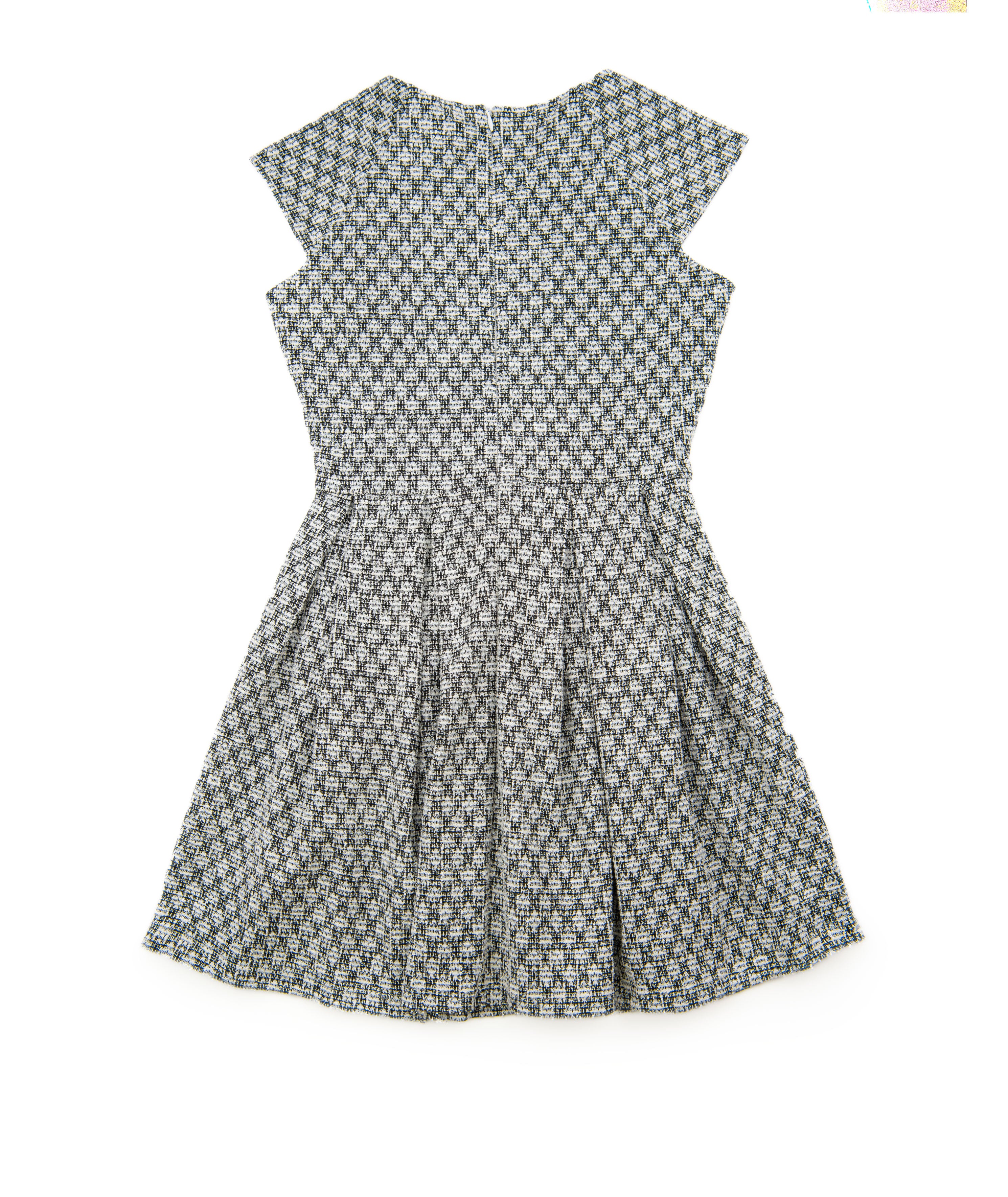 By Debra Girls Ali Black/White Boucle Cap Sleeve Box Pleat Dress Girls Special Dresses By Debra