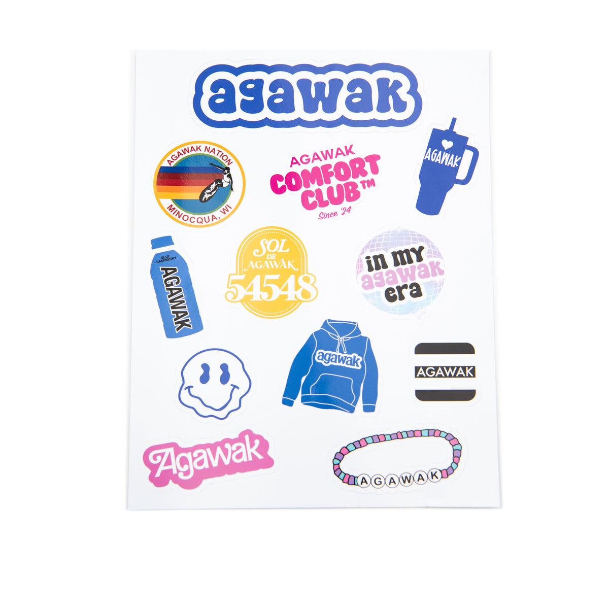 Camp Name Vinyl Sticker Set of 12 Distressed/seasonal accessories A Wink and a Nod Multi Agawak